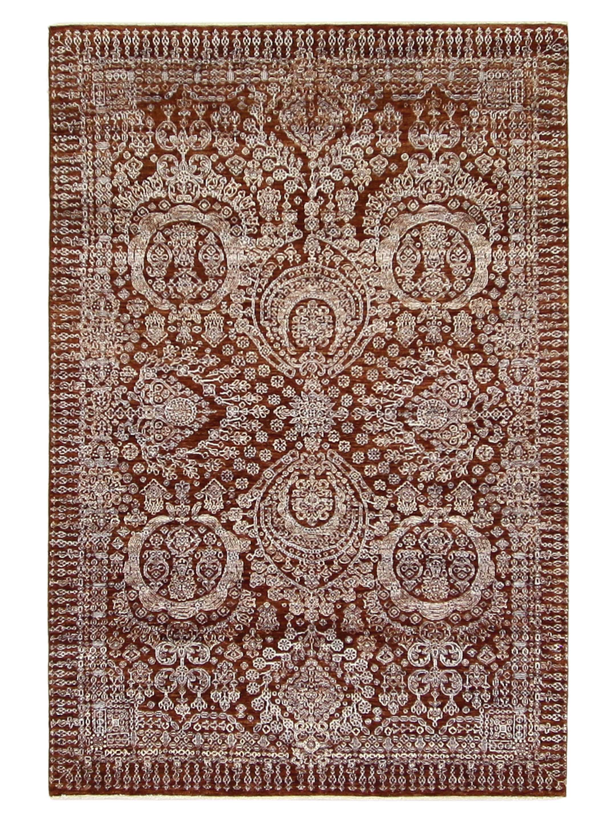 Jewel Hand Knotted Rust 6x9