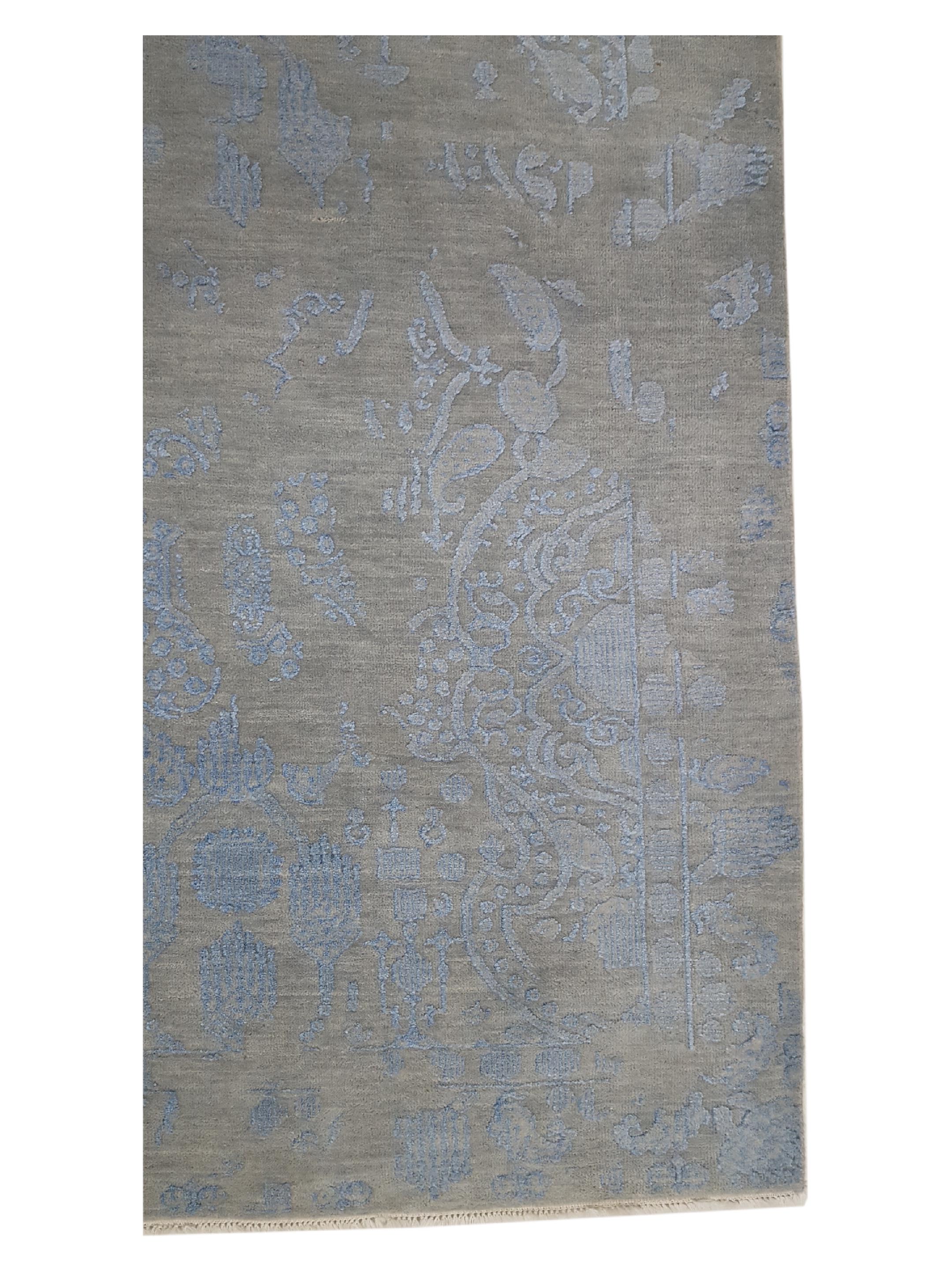 Erase Hand Knotted Grey 9x12 - Image 4 of 7