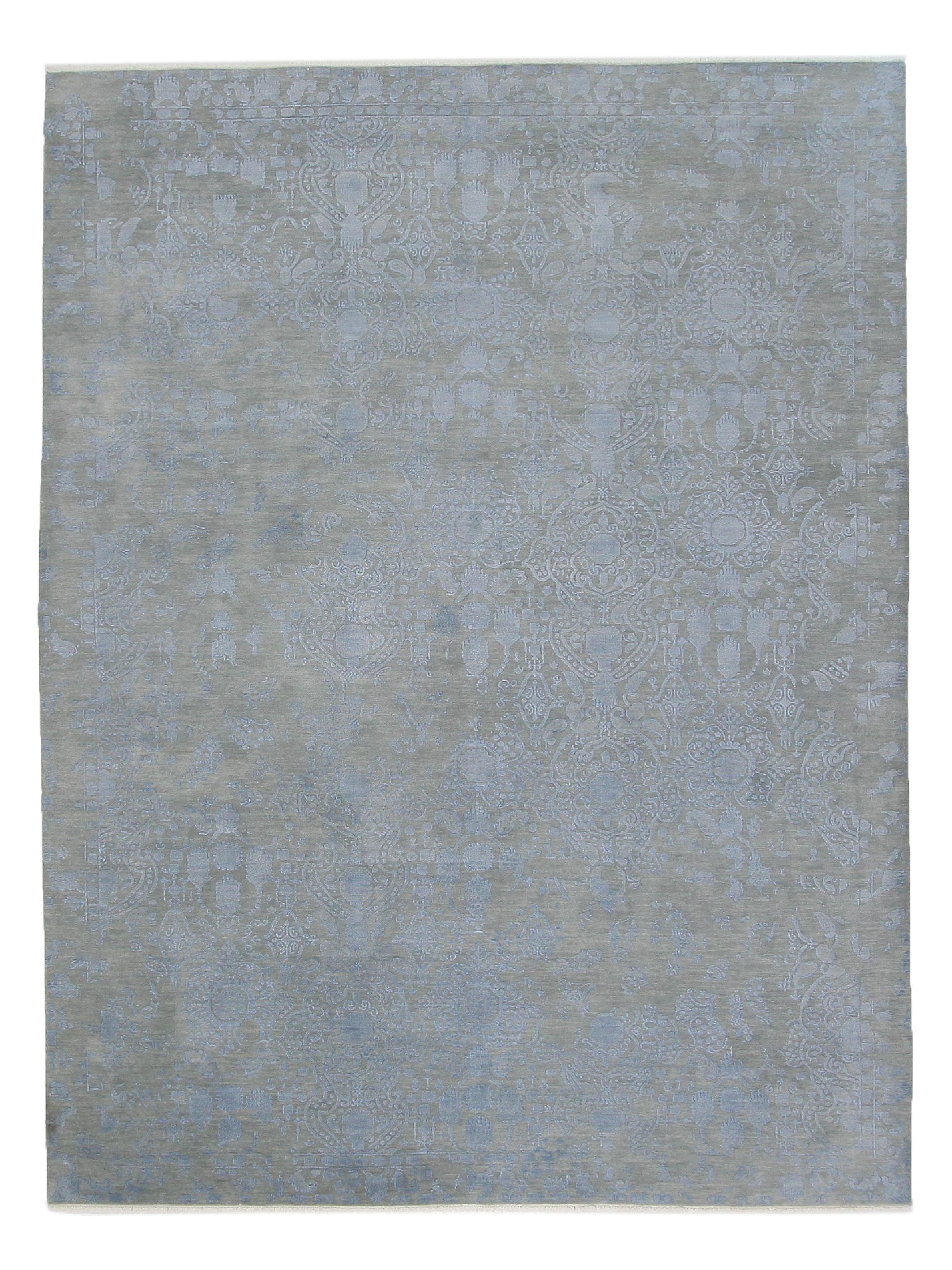 Erase Hand Knotted Grey 9x12