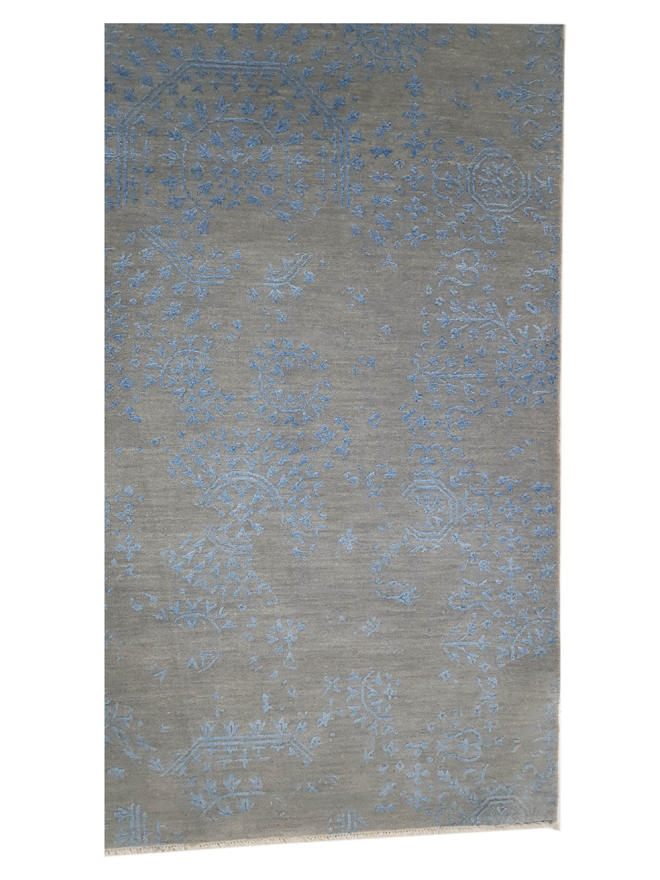Erase Hand Knotted Grey 9x12 - Image 4 of 6