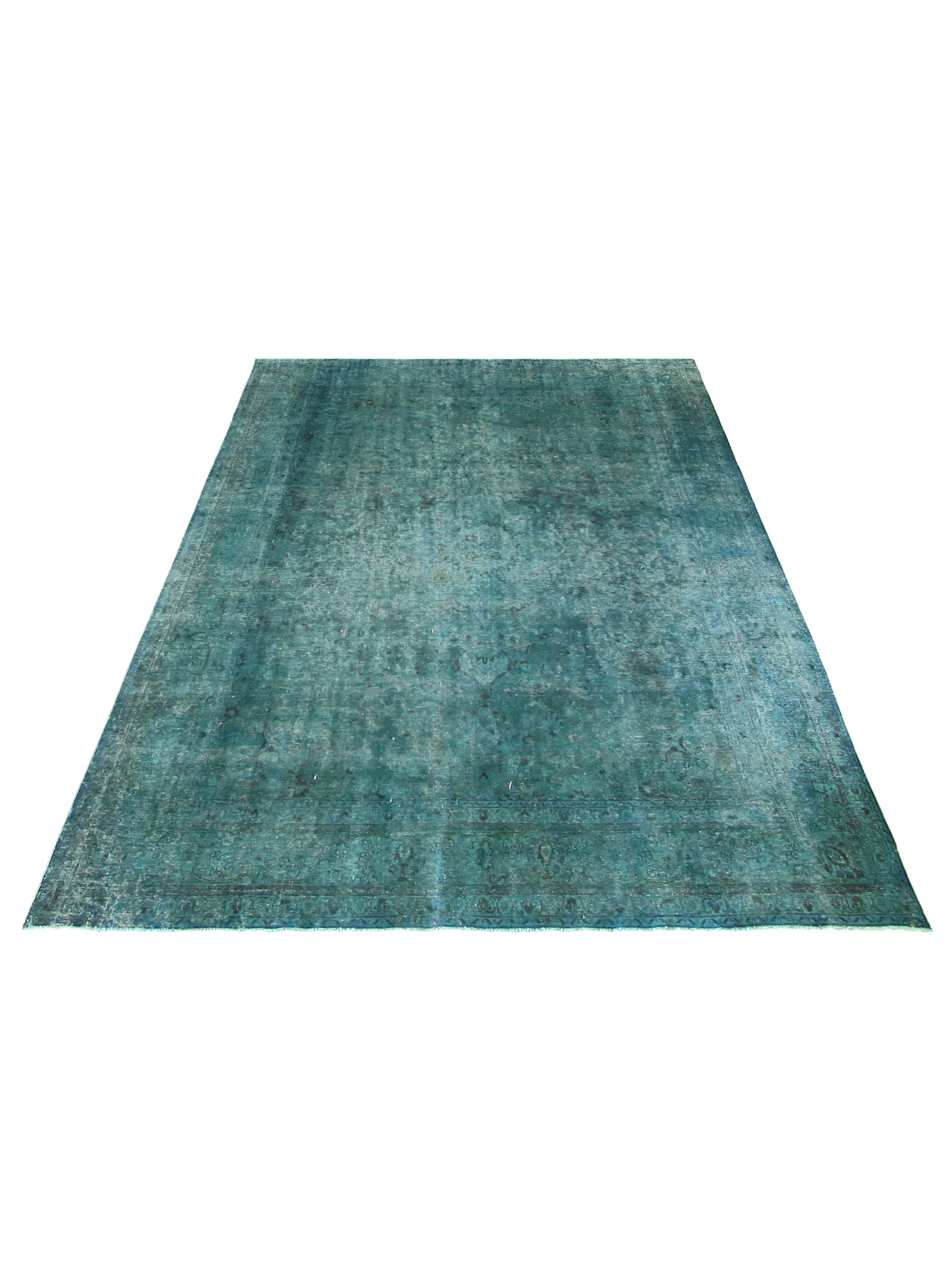 Overdyed Hand Knotted Teal 9x12 - Image 2 of 4