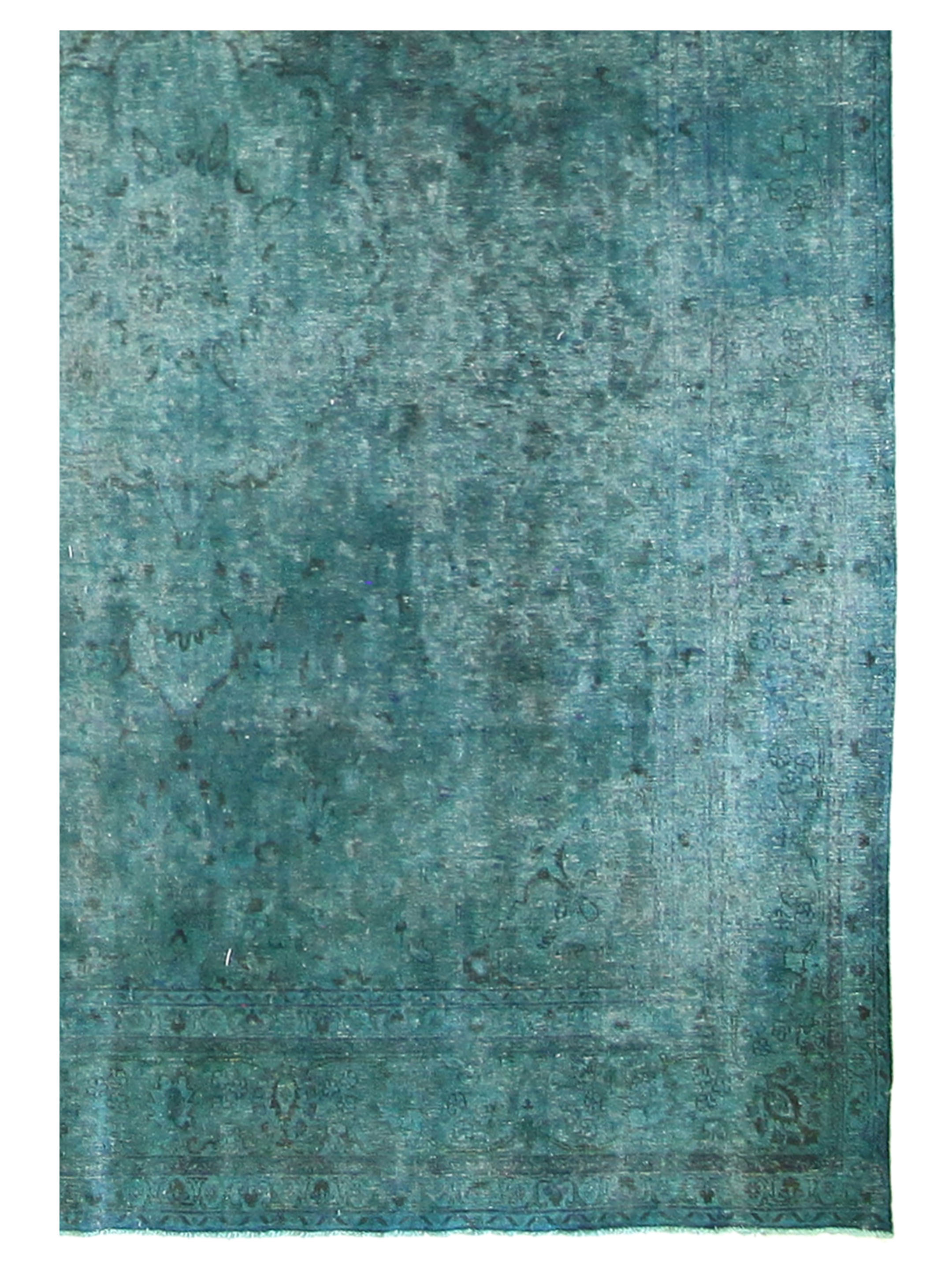 Overdyed Hand Knotted Teal 9x12 - Image 3 of 4