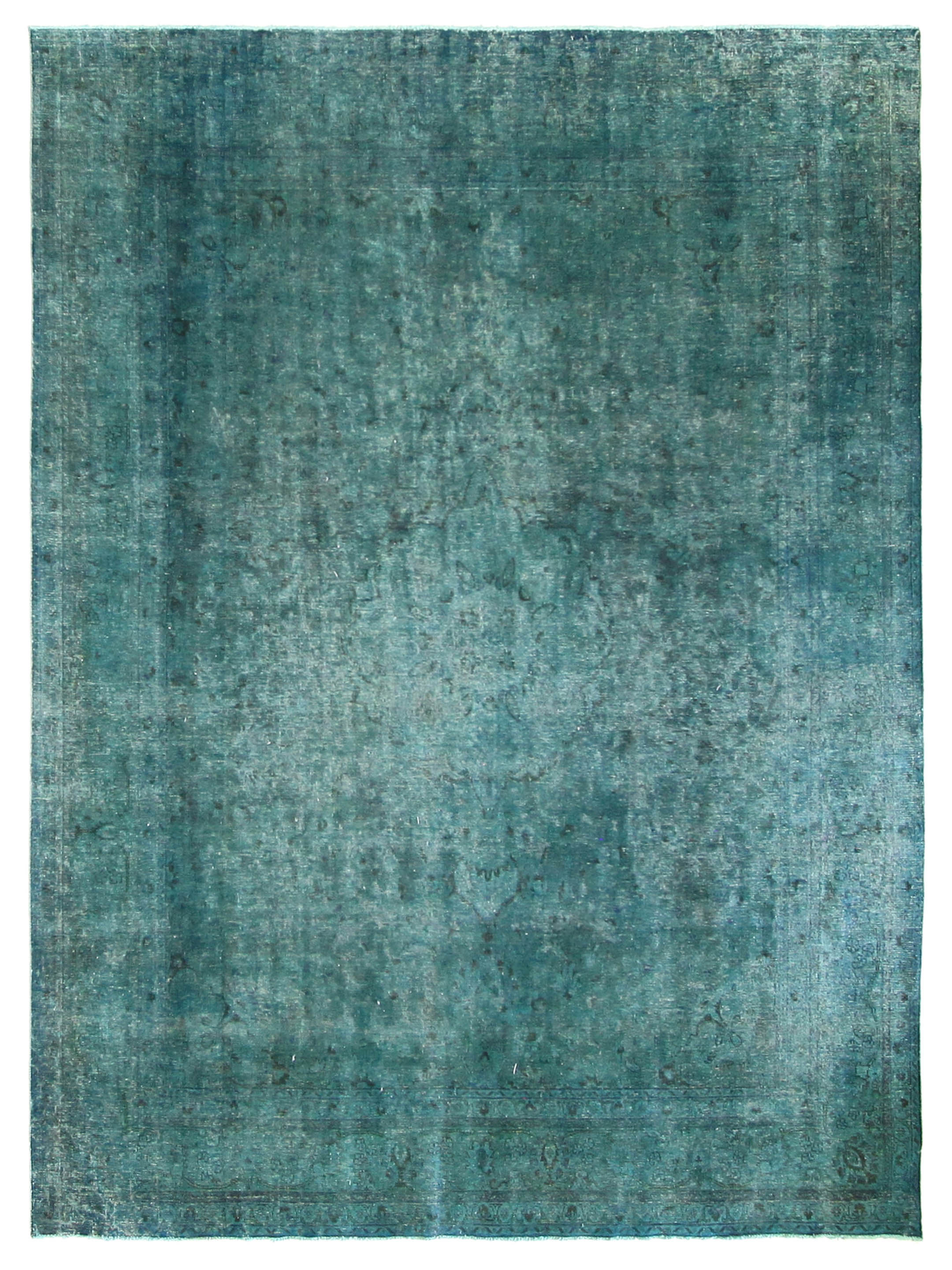 Overdyed Hand Knotted Teal 9x12