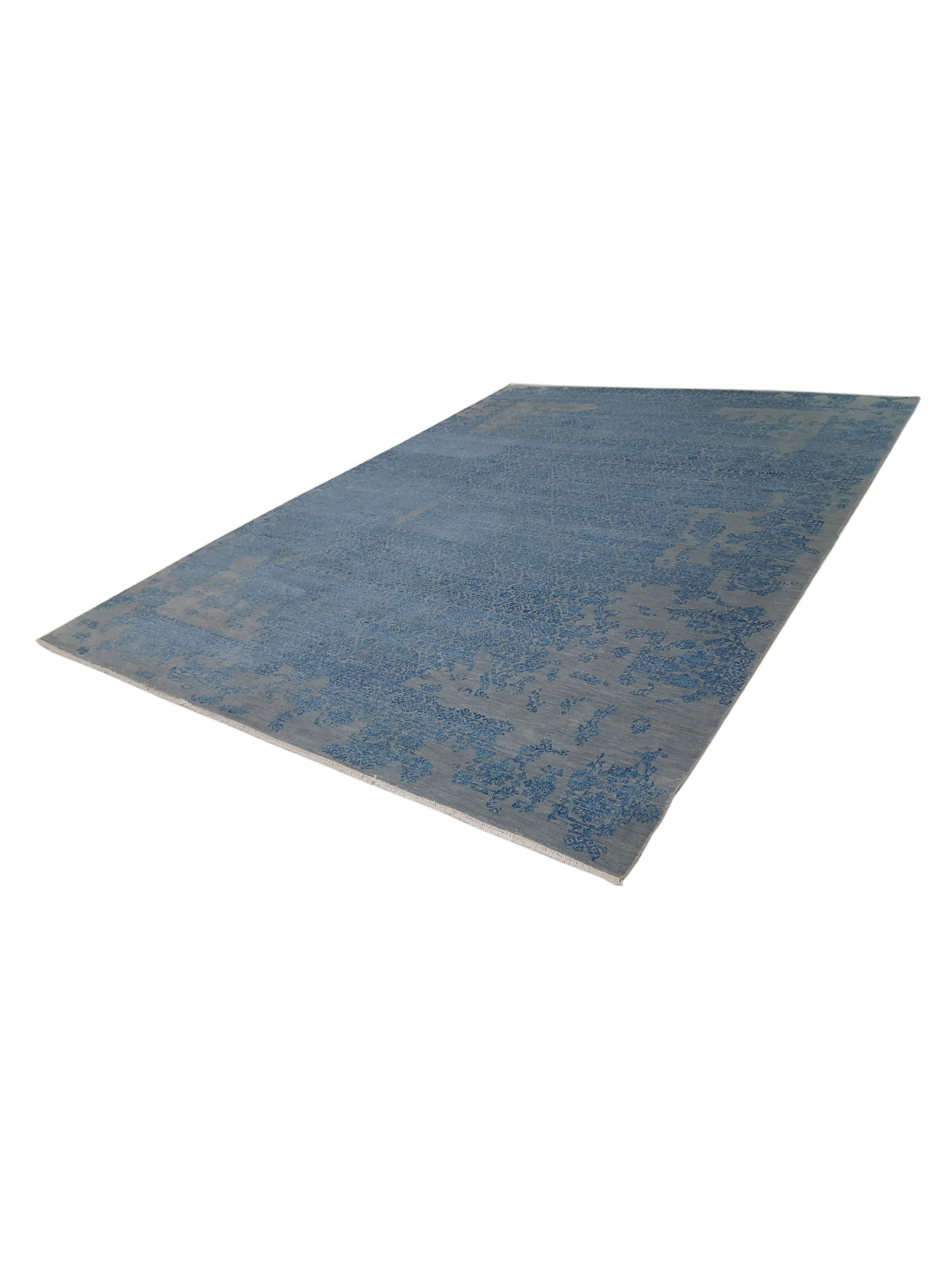 Erase Hand Knotted Grey 9x12 - Image 6 of 6