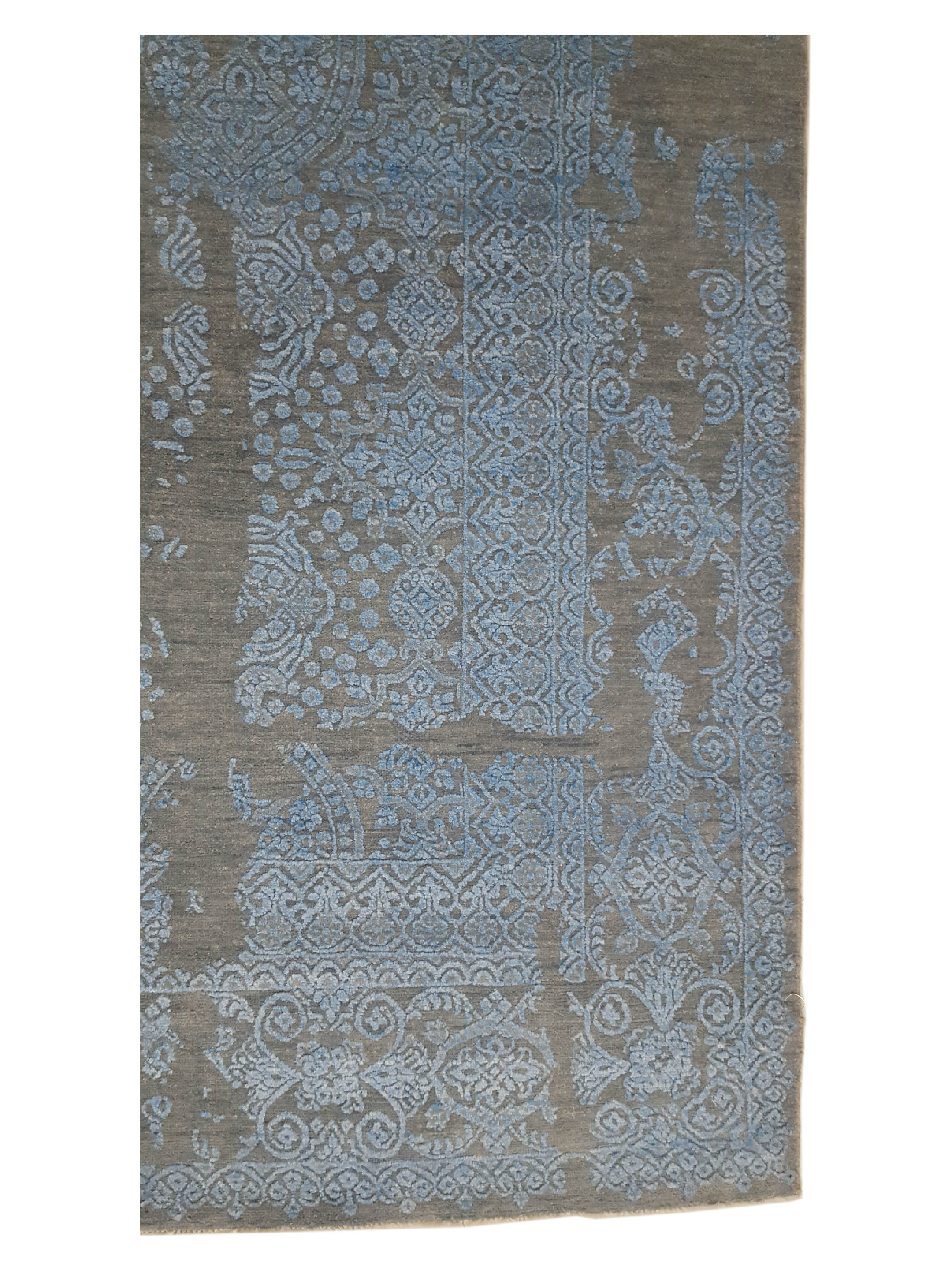 Erase Hand Knotted Grey 9x12 - Image 4 of 6