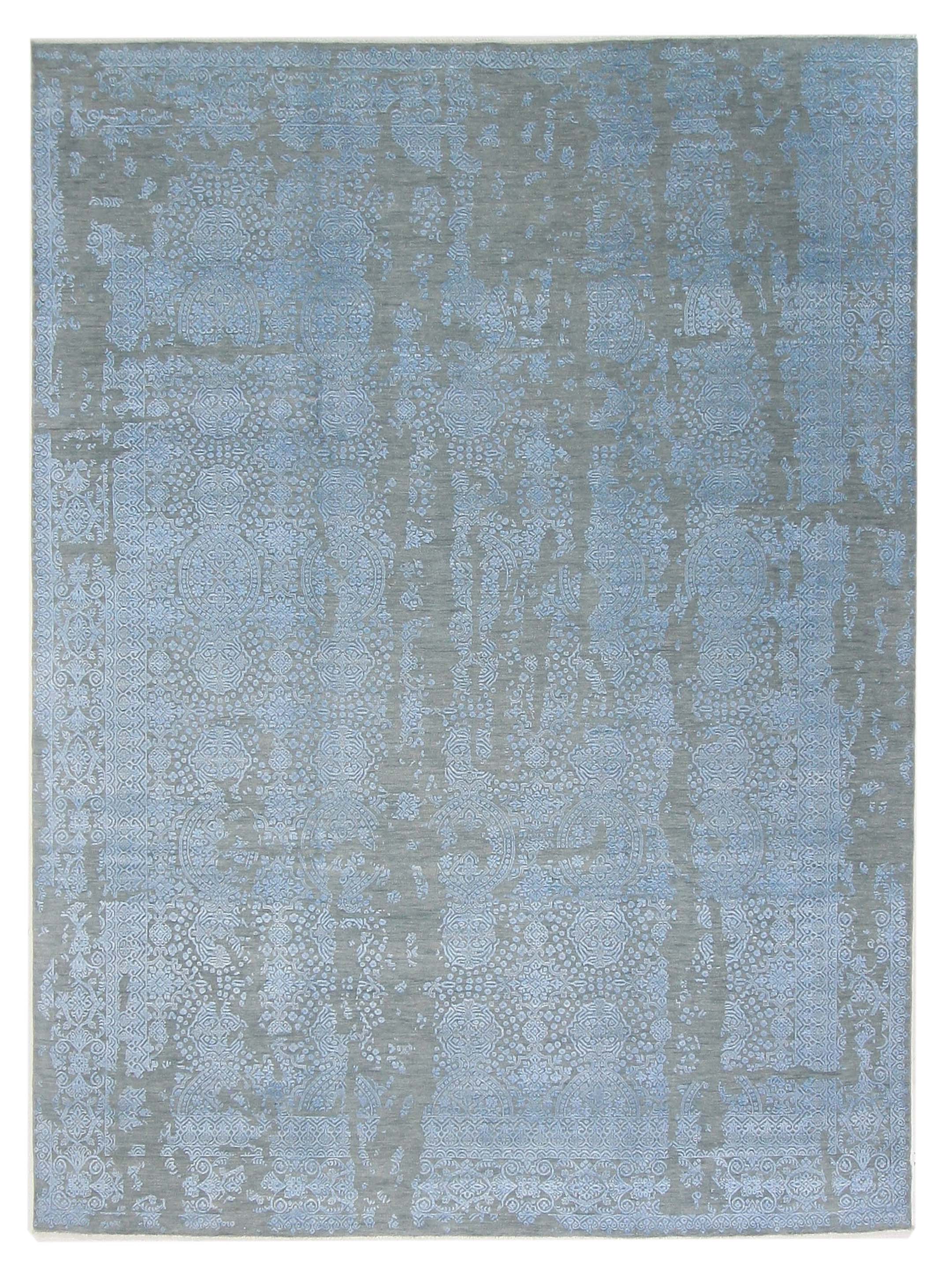 Erase Hand Knotted Grey 9x12