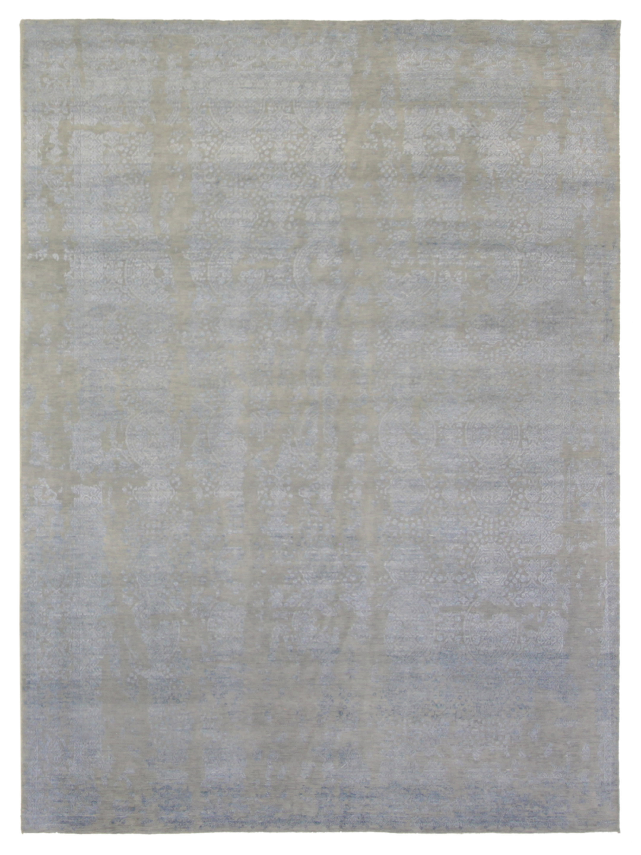Erase Hand Knotted Silver 9x12