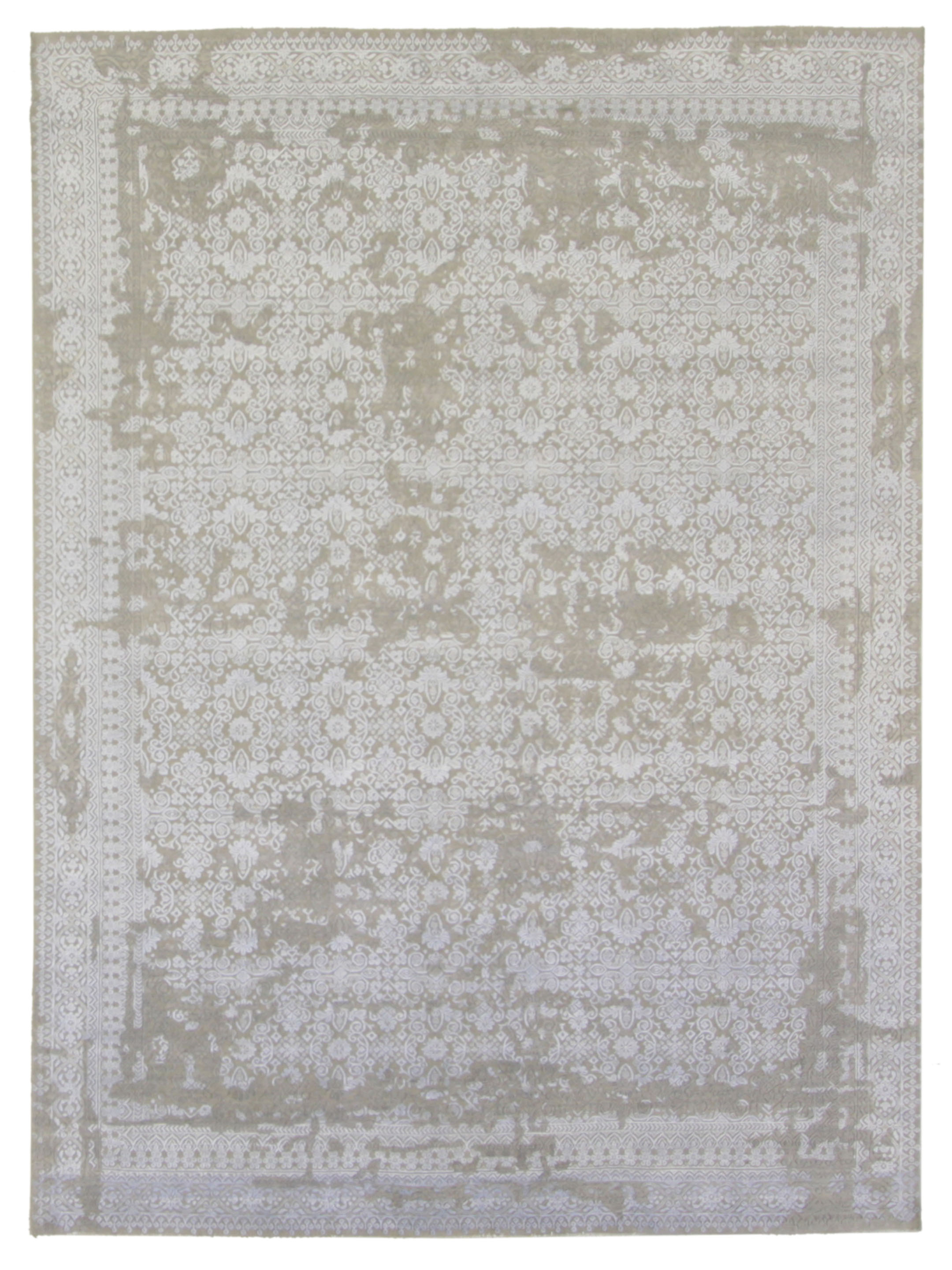 Erase Hand Knotted Silver 9x12