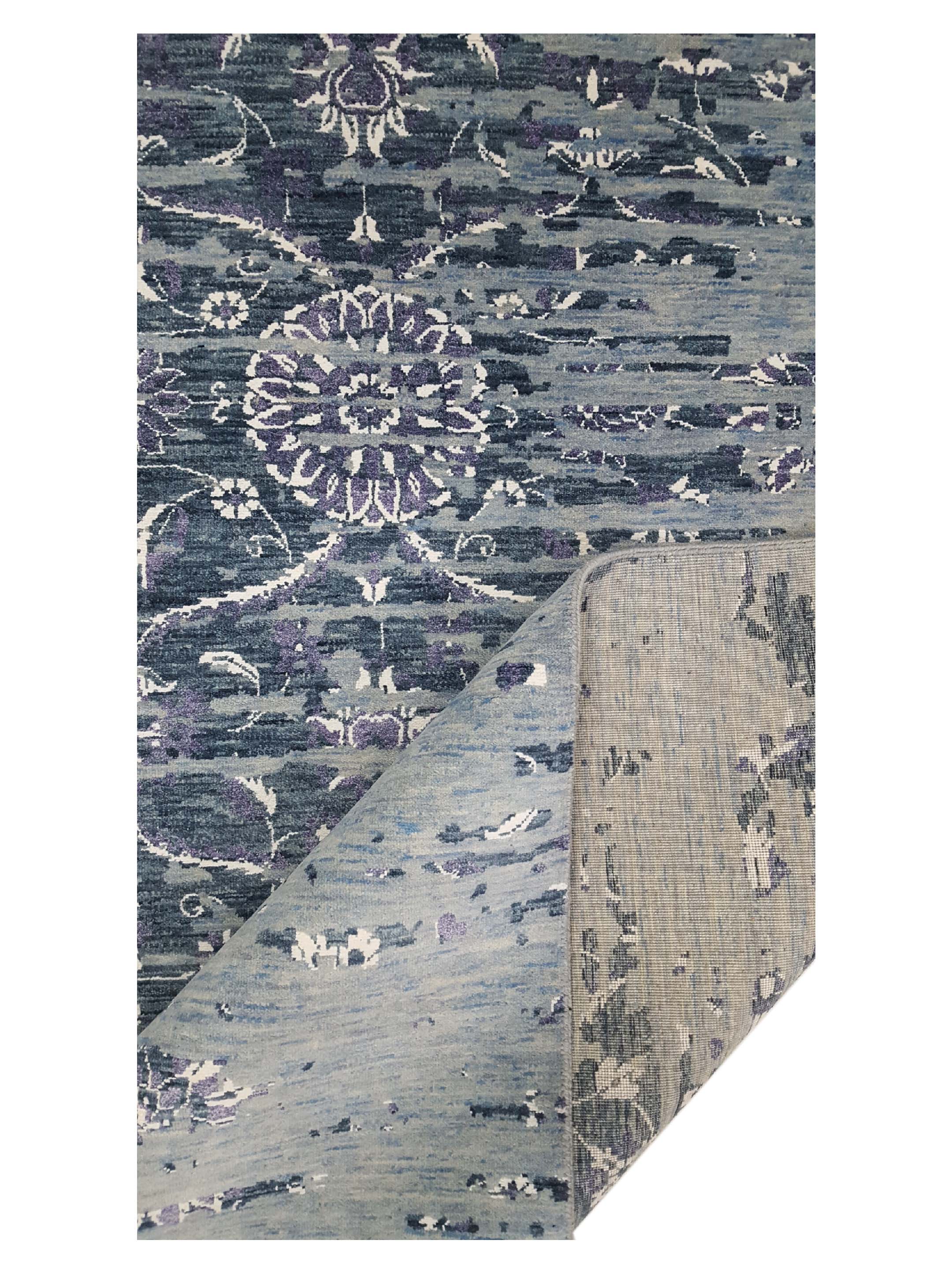 Erase Hand Knotted Grey 9x12 - Image 3 of 6