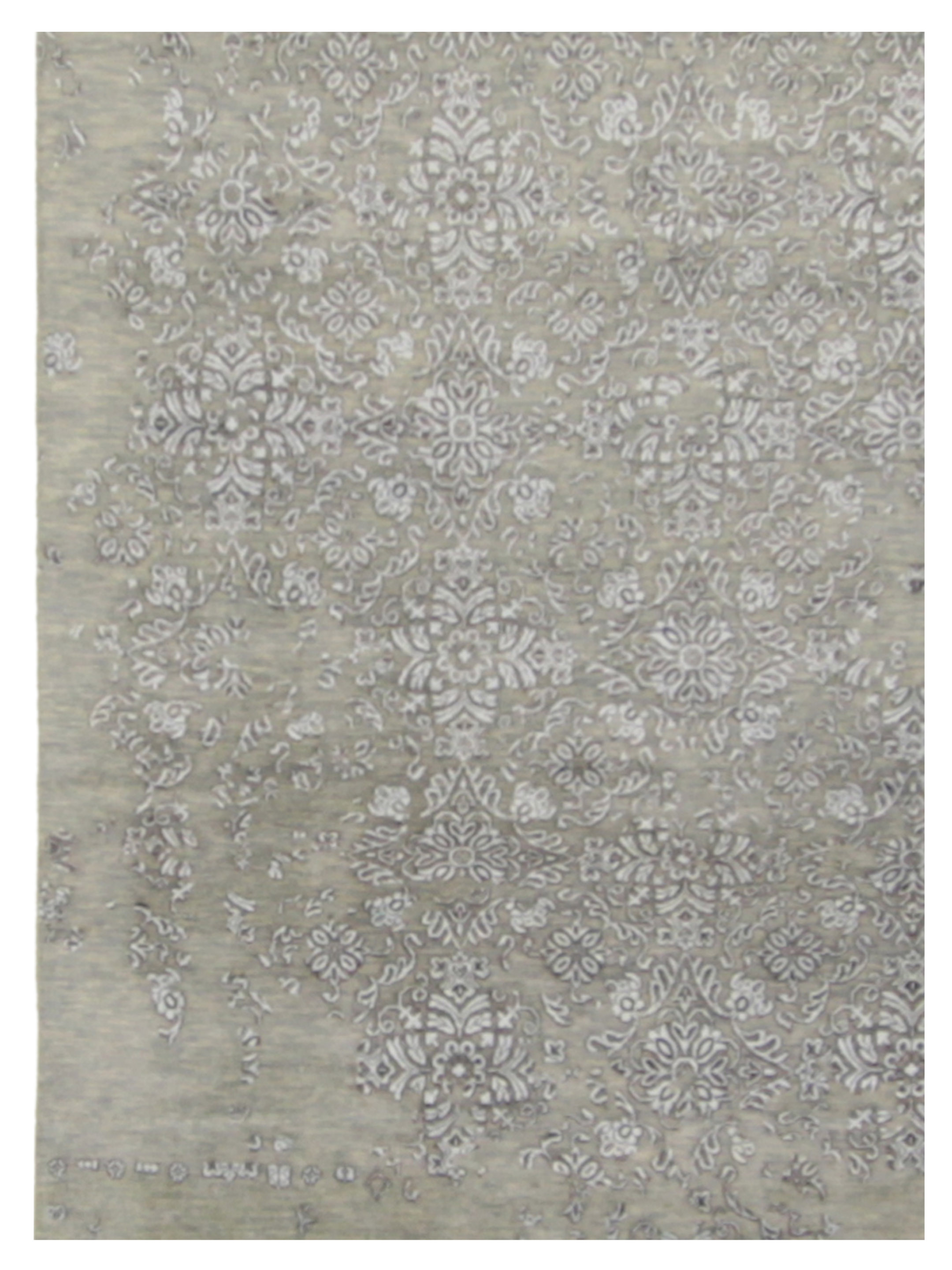 Erase Hand Knotted Grey 9x12 - Image 4 of 4