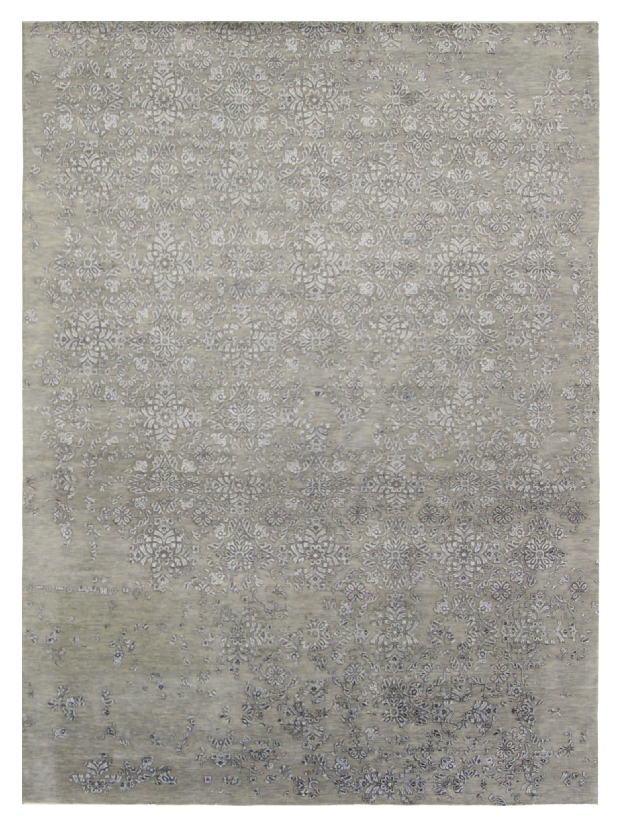 Erase Hand Knotted Grey 9x12