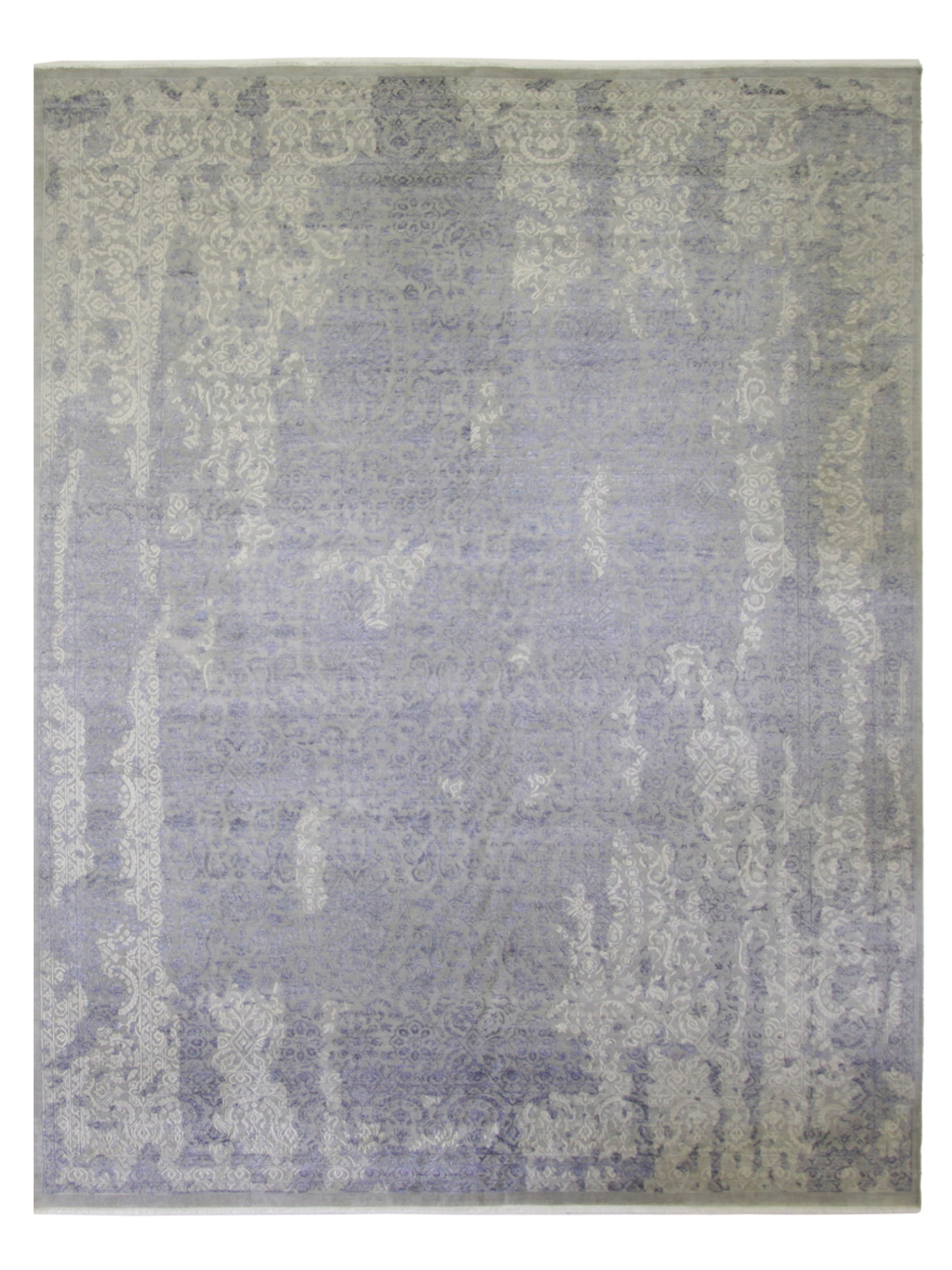 Erase Hand Knotted Silver 10x13