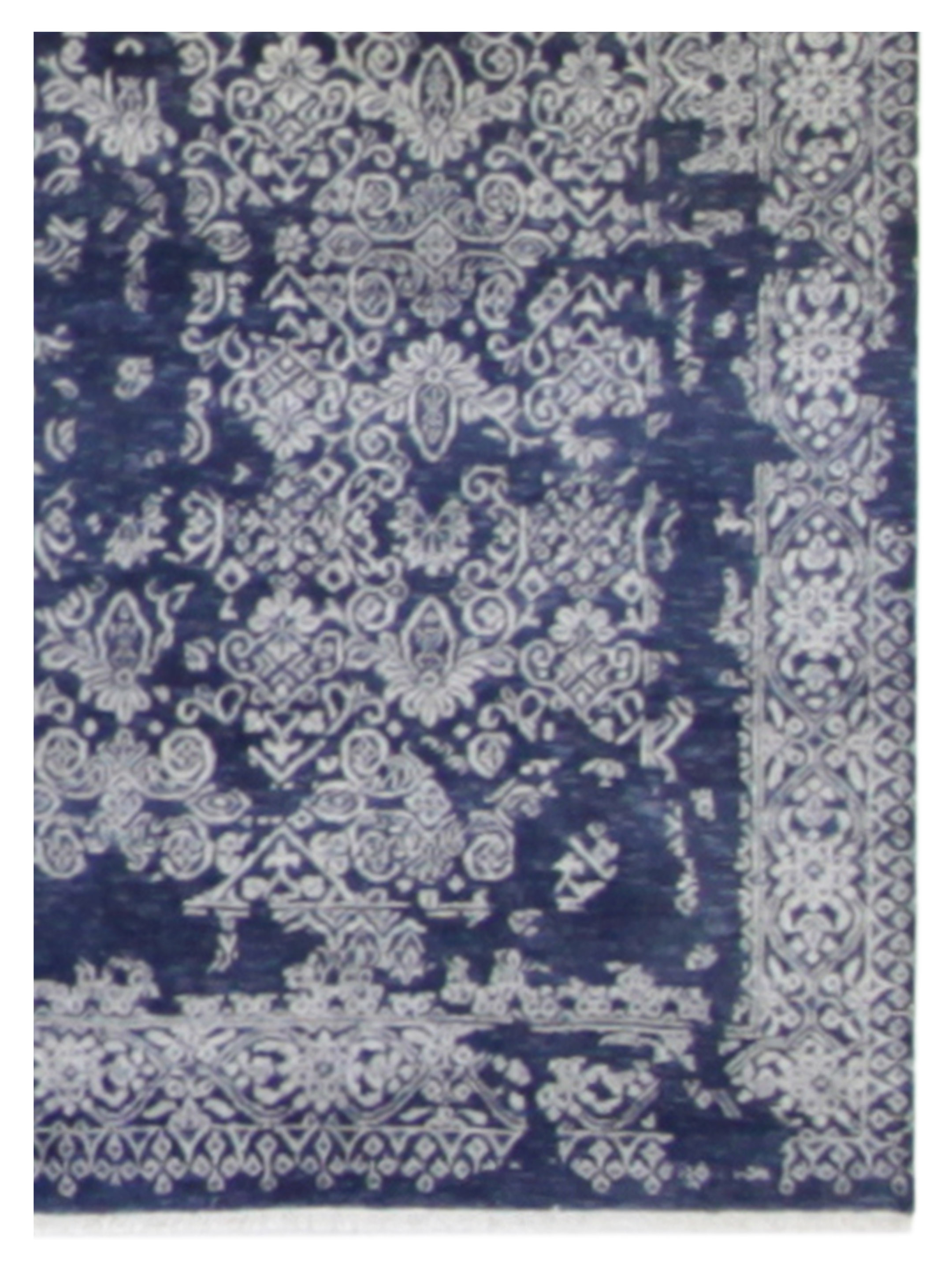 Erase Hand Knotted Jade Blue 6x9 - Image 3 of 4