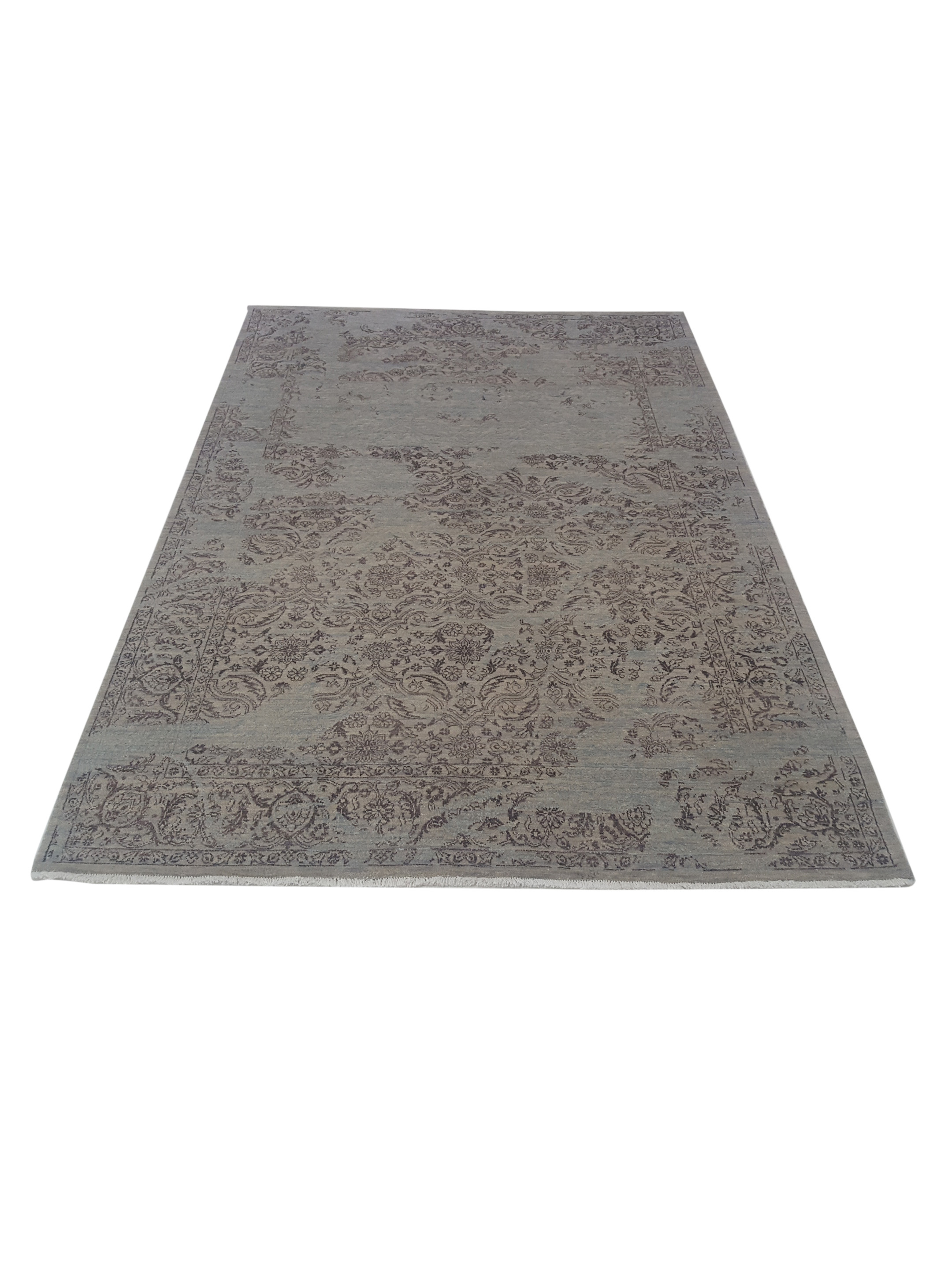 Erase Hand Knotted Grey 6x9 - Image 2 of 6