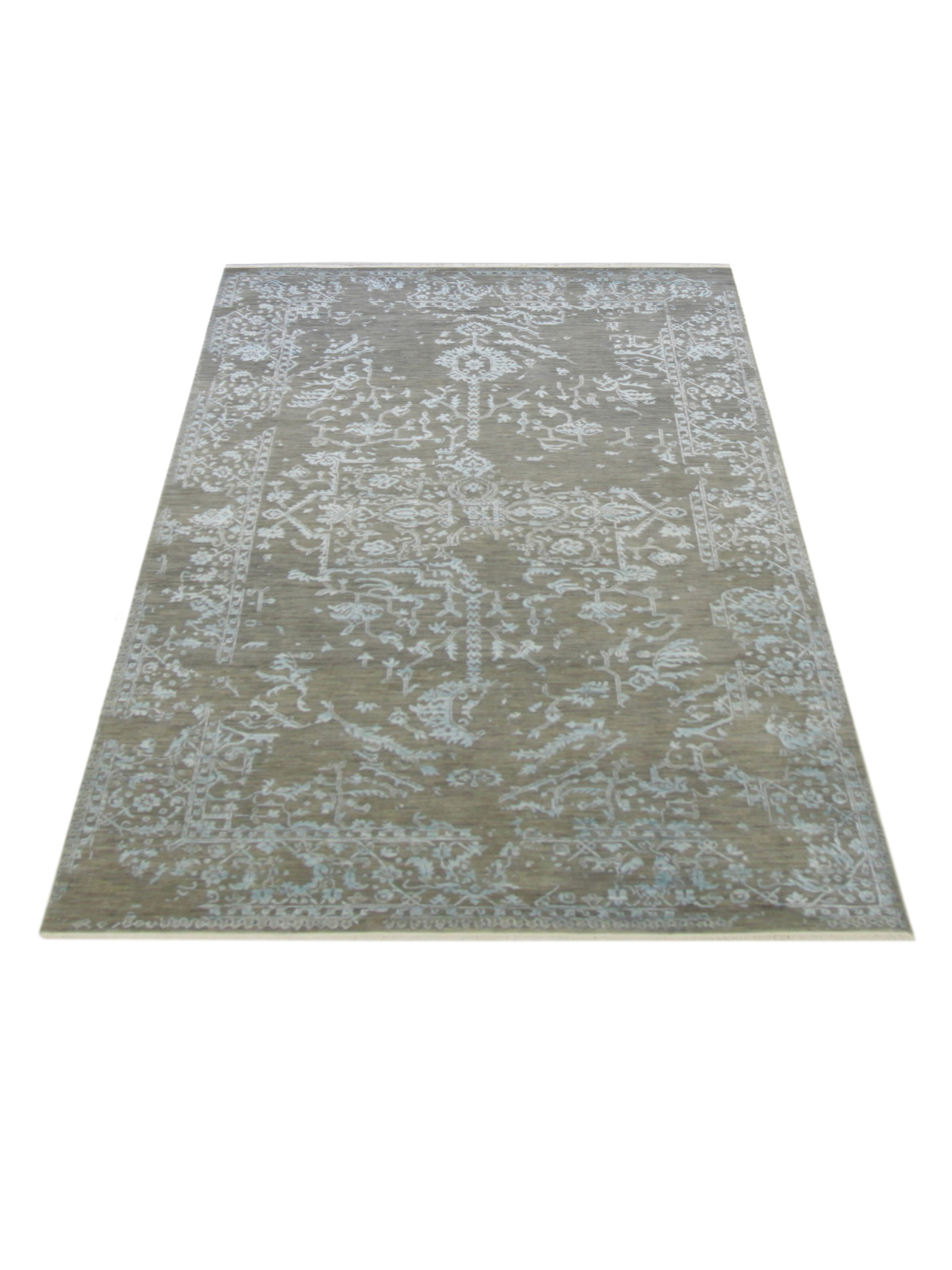 Erase Hand Knotted Grey 5x8 - Image 2 of 4