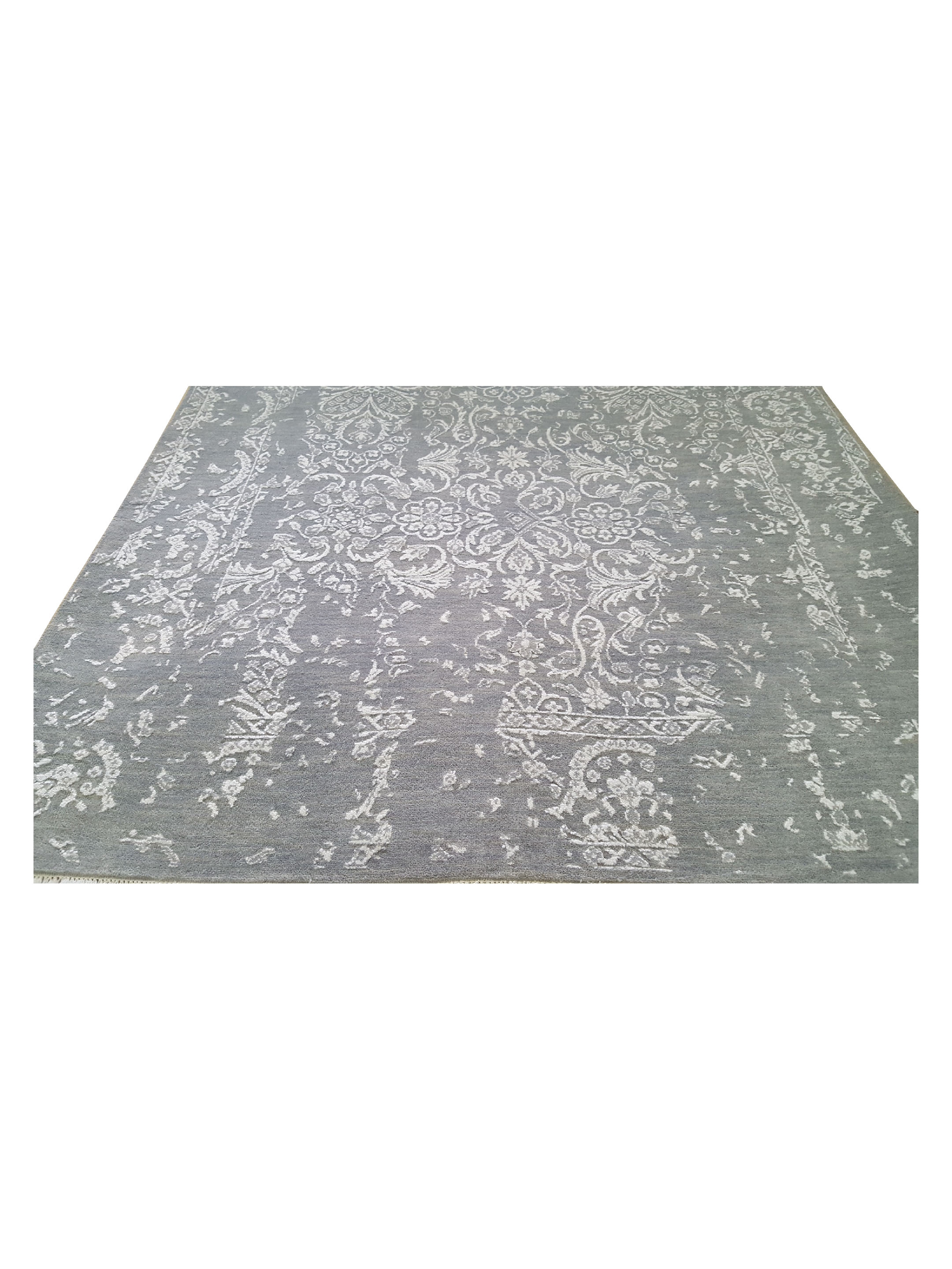 Erase Hand Knotted Grey 5x8 - Image 7 of 8