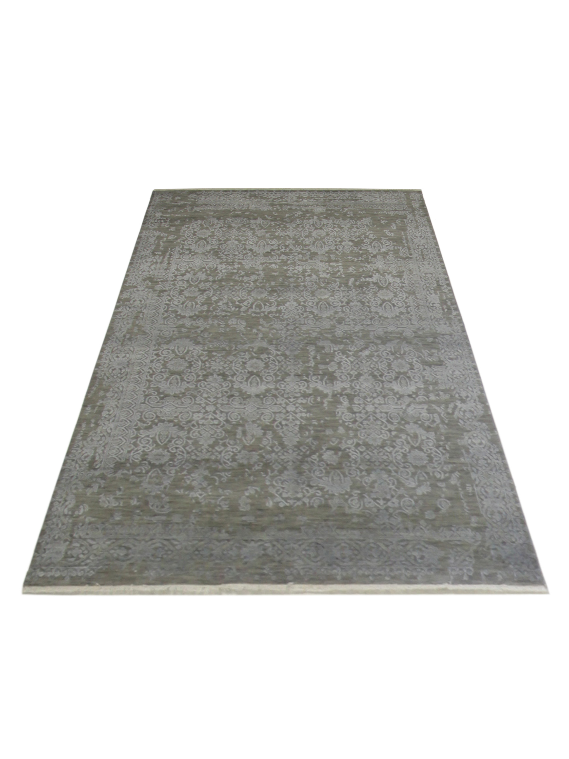 Erase Hand Knotted Grey 5x8 - Image 2 of 4
