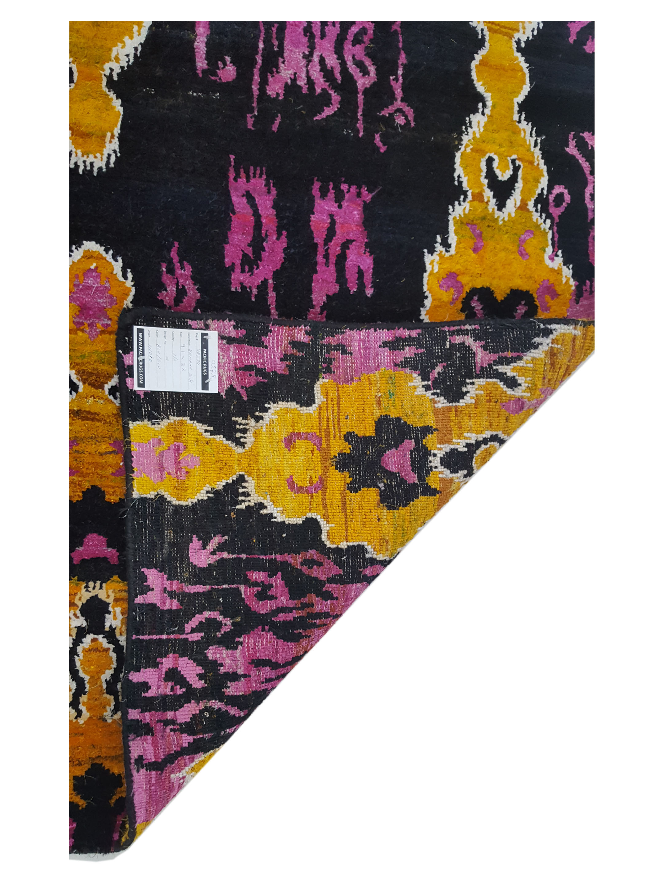 Banana Silk Hand Knotted Black 9x9 - Image 3 of 6