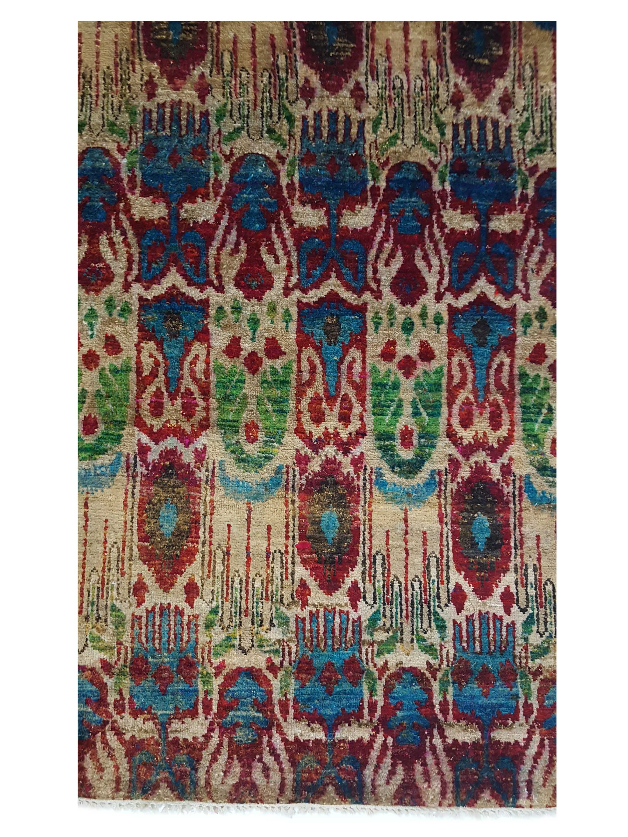 Sari Silk Hand Knotted Multi 8x10 - Image 3 of 5