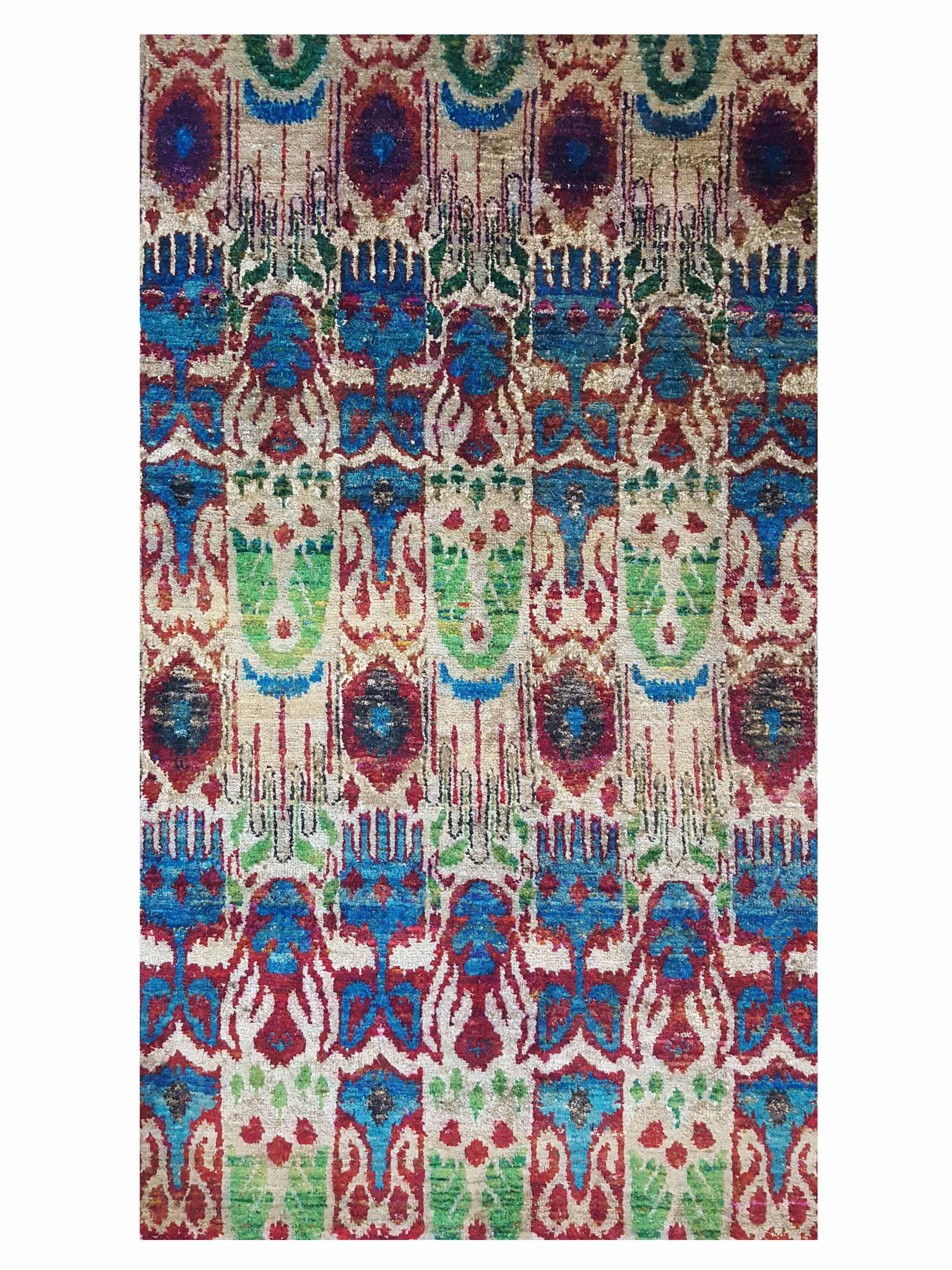 Sari Silk Hand Knotted Multi 8x10 - Image 4 of 5