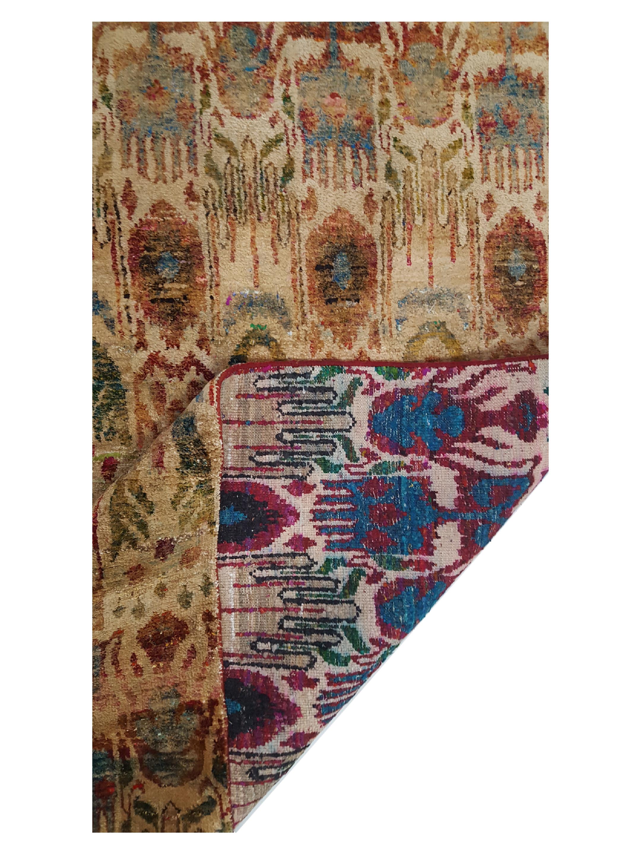 Sari Silk Hand Knotted Multi 8x10 - Image 3 of 6