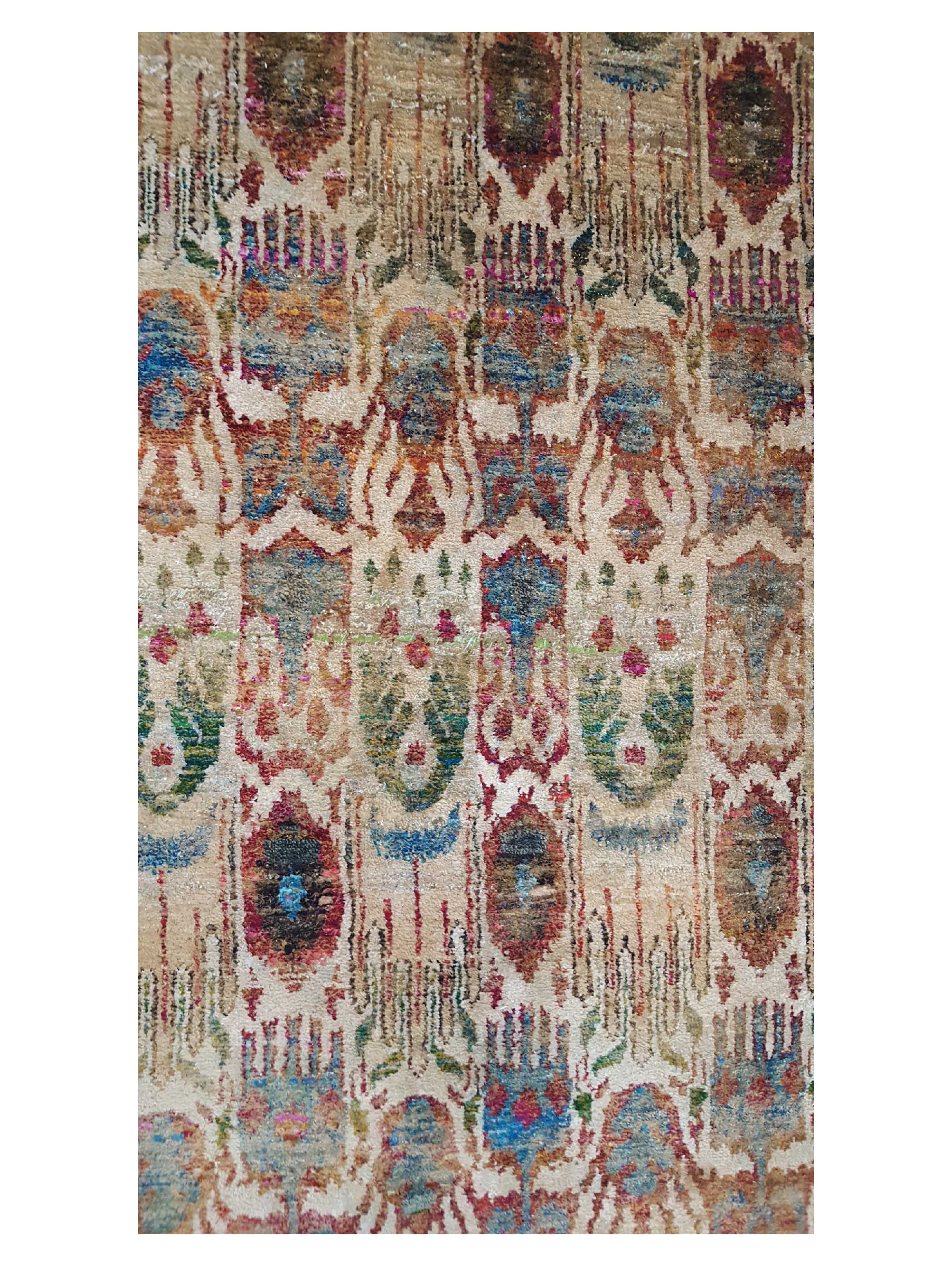 Sari Silk Hand Knotted Multi 8x10 - Image 5 of 6