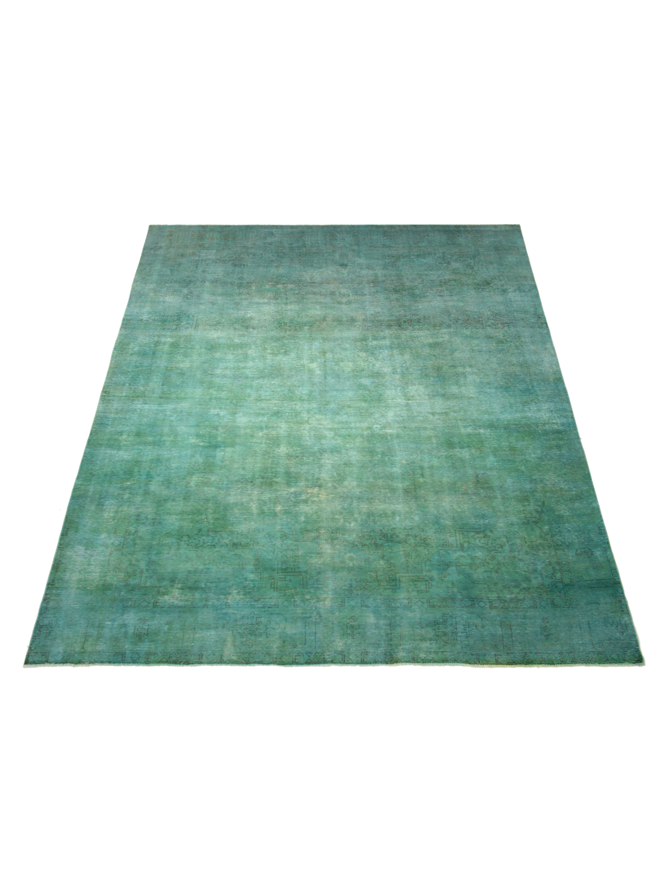 Overdyed Hand Knotted Aqua 10x13 - Image 2 of 4