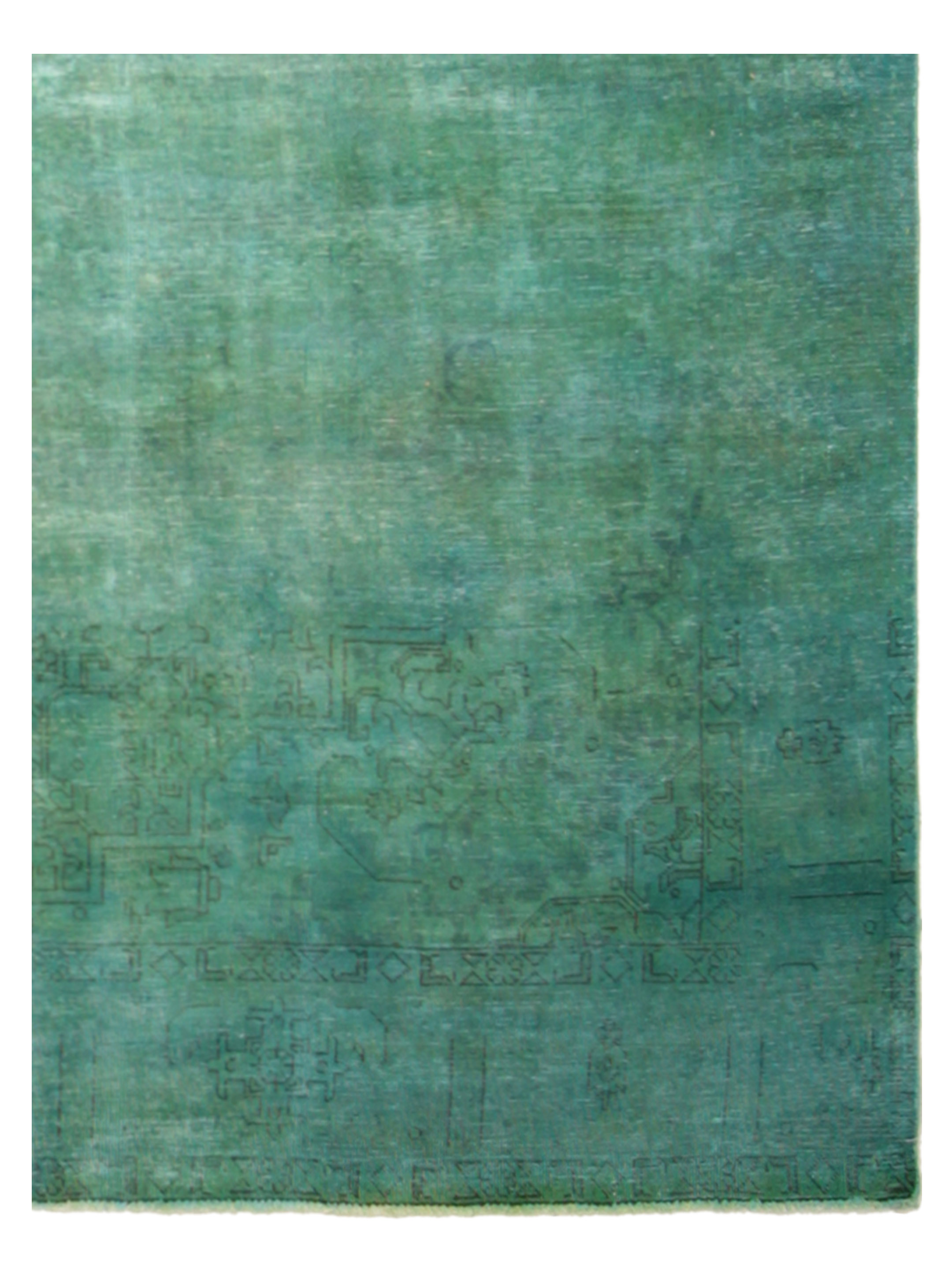 Overdyed Hand Knotted Aqua 10x13 - Image 3 of 4
