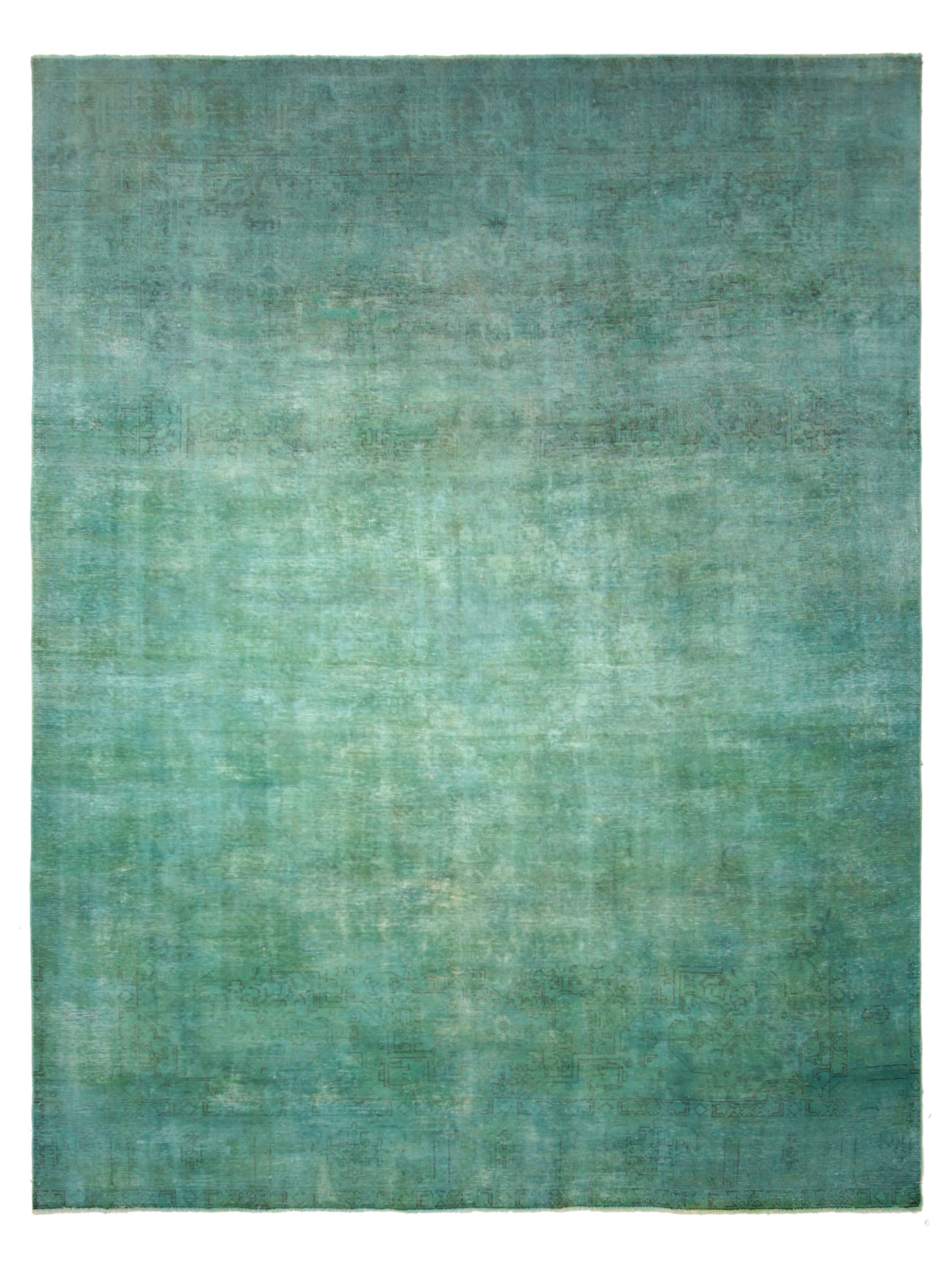 Overdyed Hand Knotted Aqua 10x13