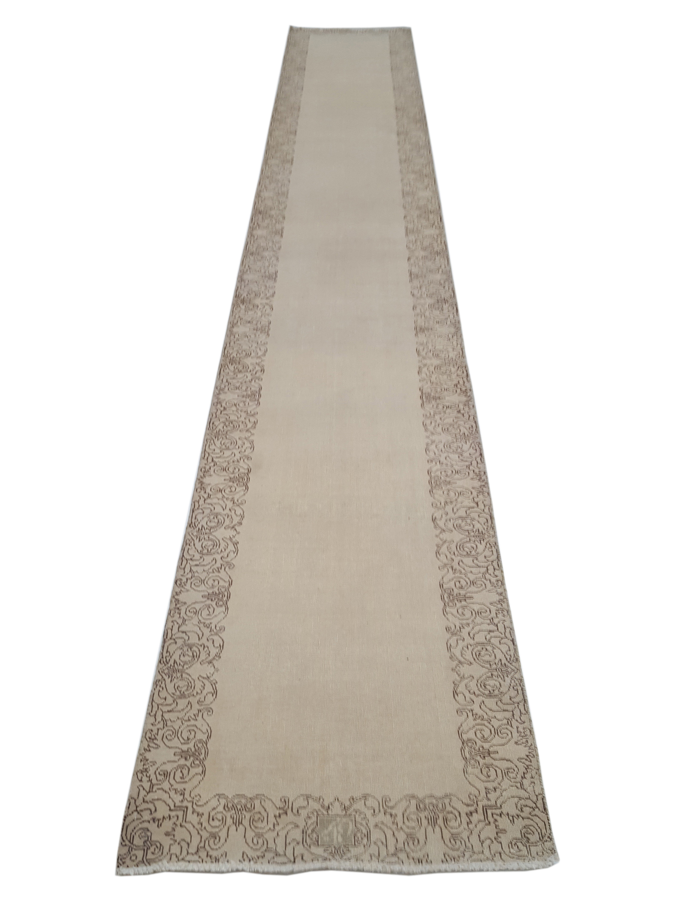 Vintage Hand Knotted Beige 3x18 - Image 2 of 6