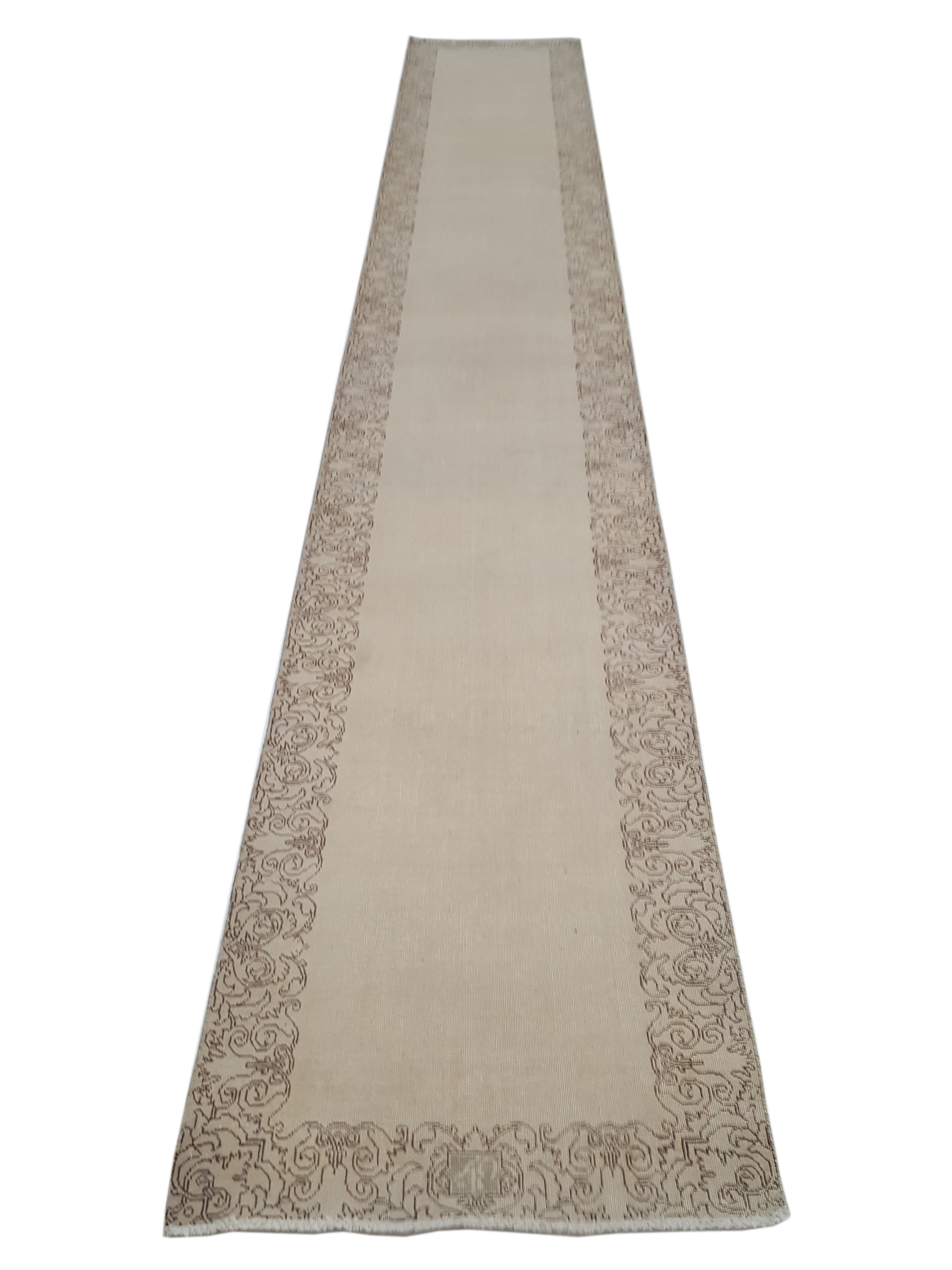 Vintage Hand Knotted Beige 3x18 - Image 3 of 6