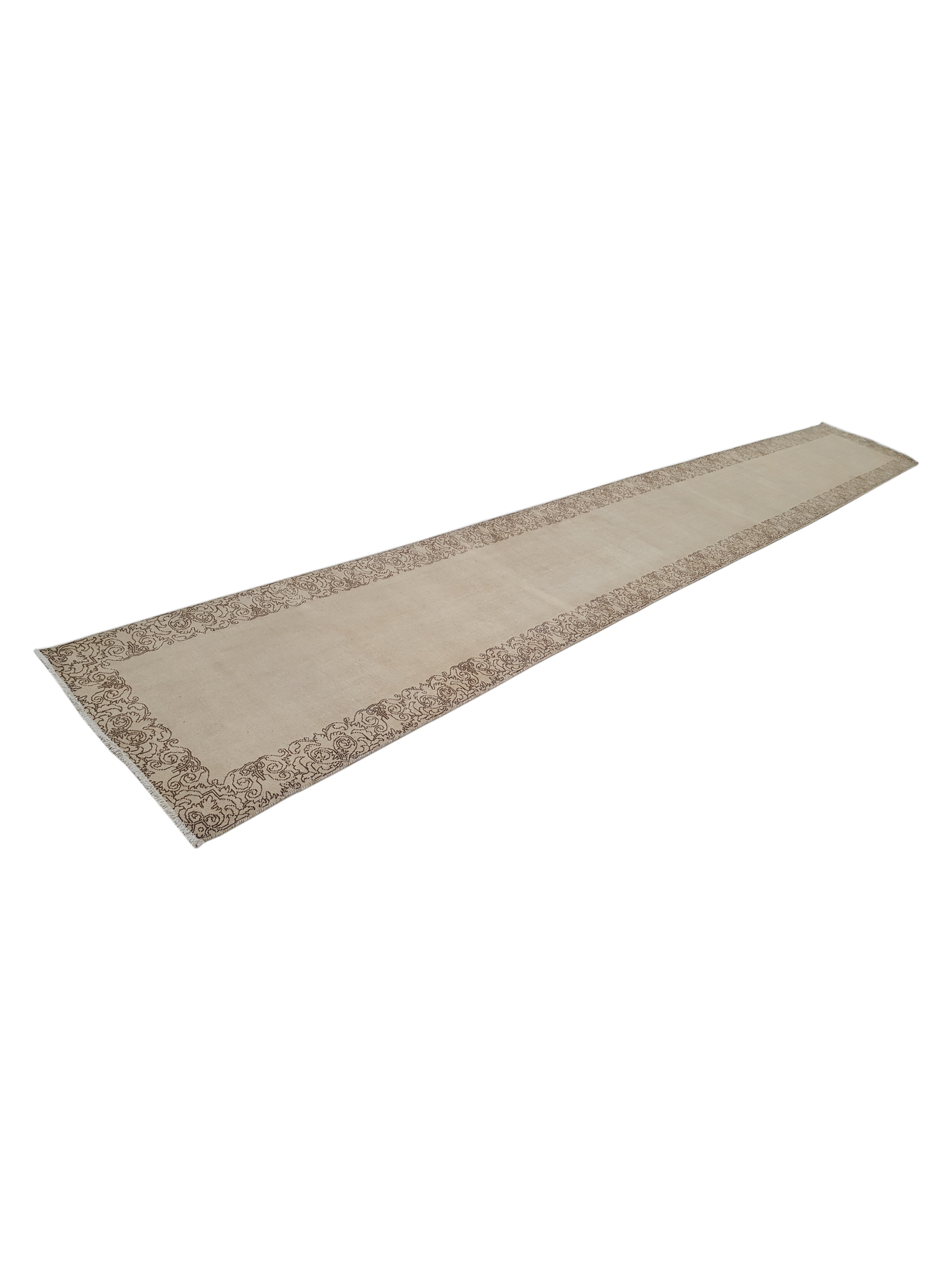 Vintage Hand Knotted Beige 3x18 - Image 6 of 6
