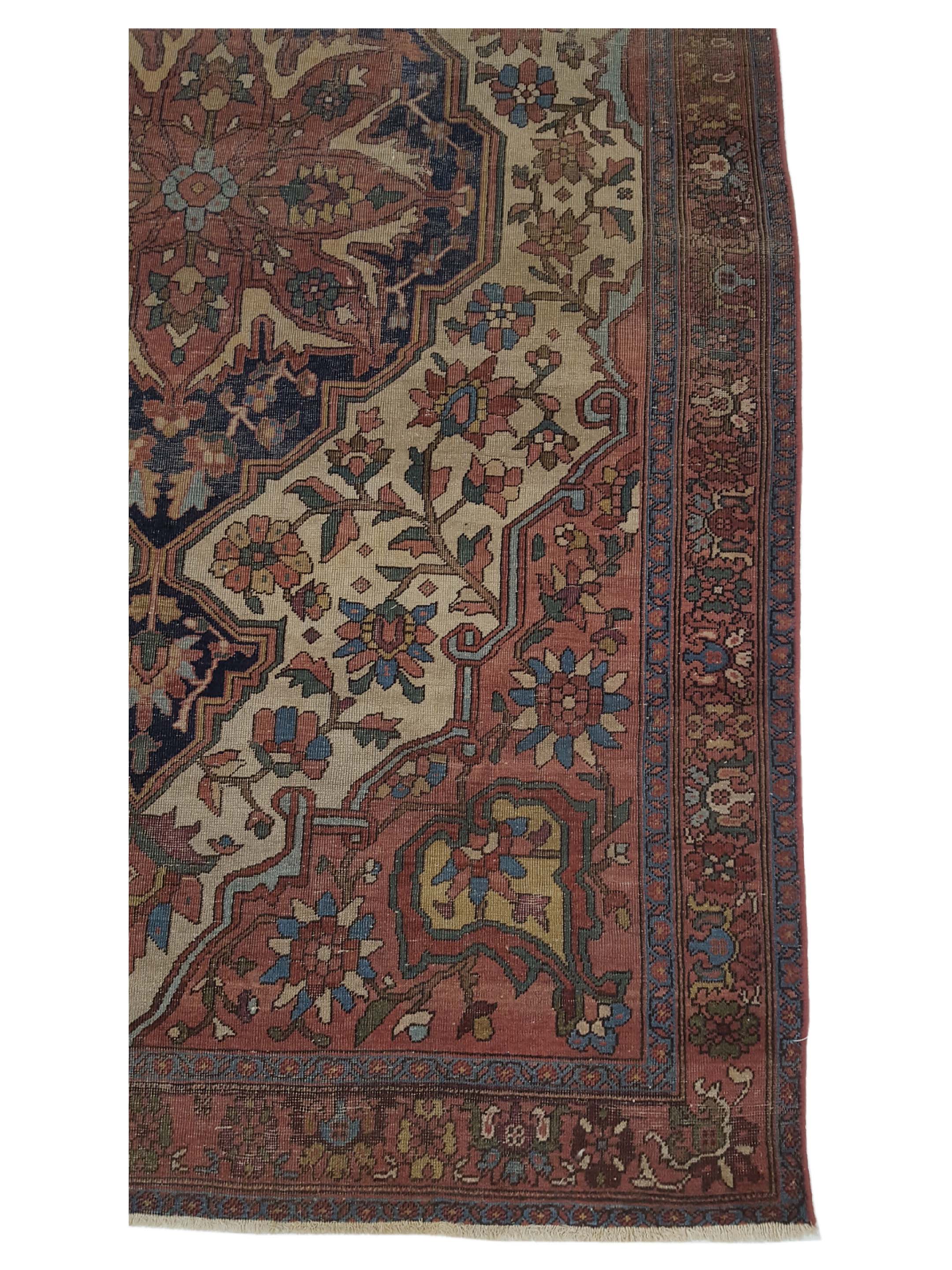 Antique Sarouk Farahan Cream 4x6 - Image 4 of 6