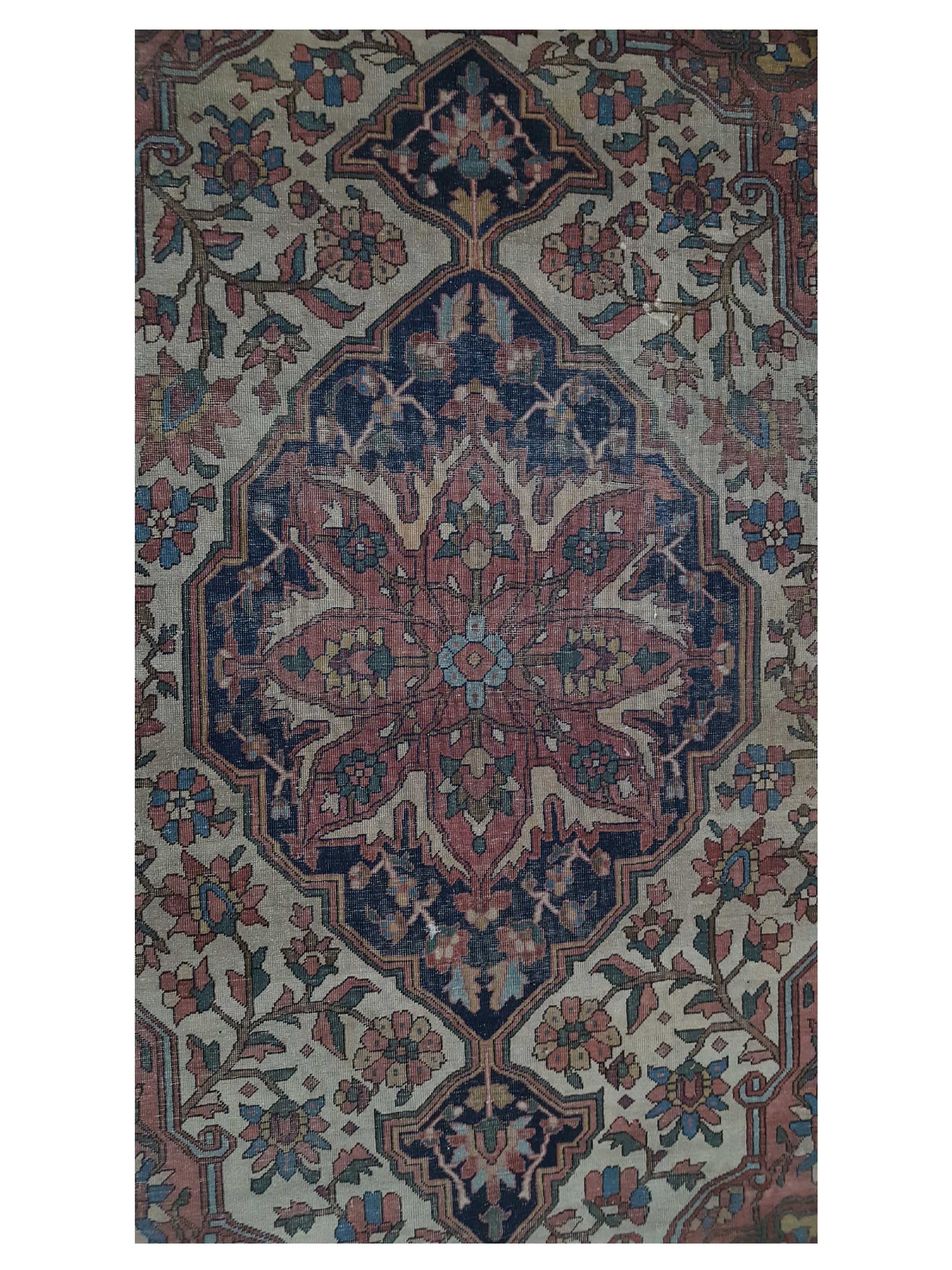 Antique Sarouk Farahan Cream 4x6 - Image 5 of 6
