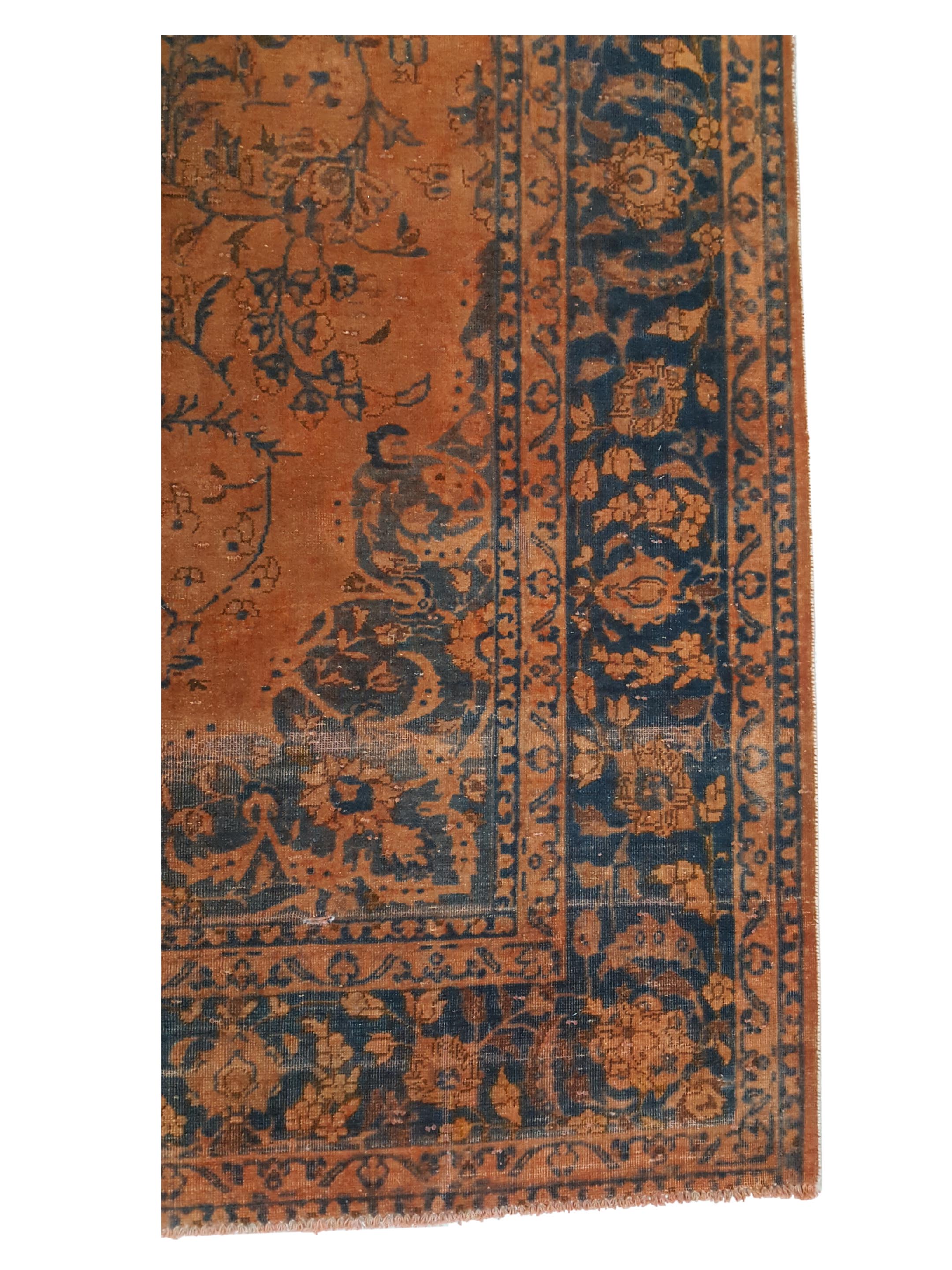 Overdyed Hand Knotted Orange 7x10 - Image 4 of 6