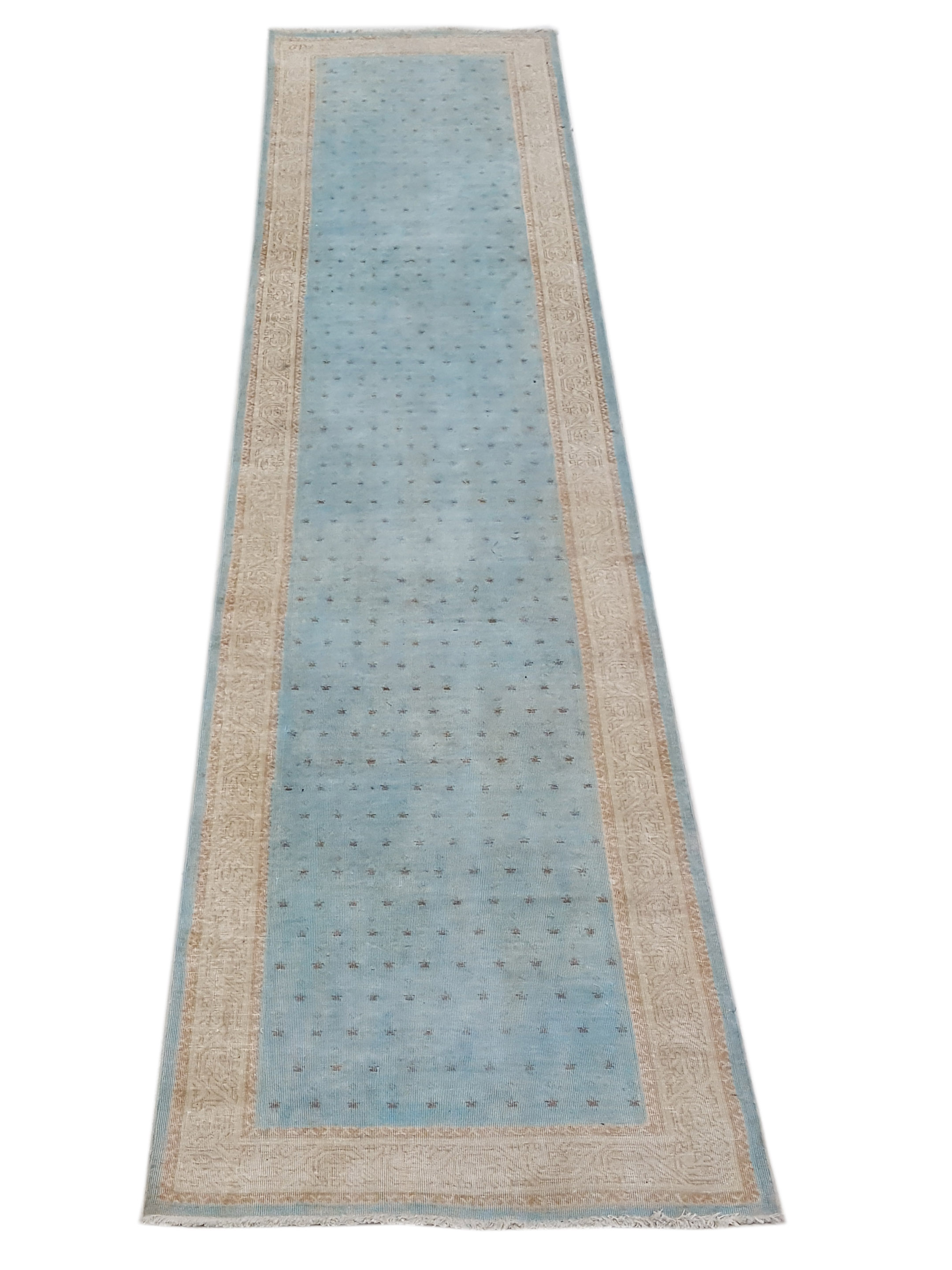 Vintage Hand Knotted Teal 3x16 - Image 2 of 6