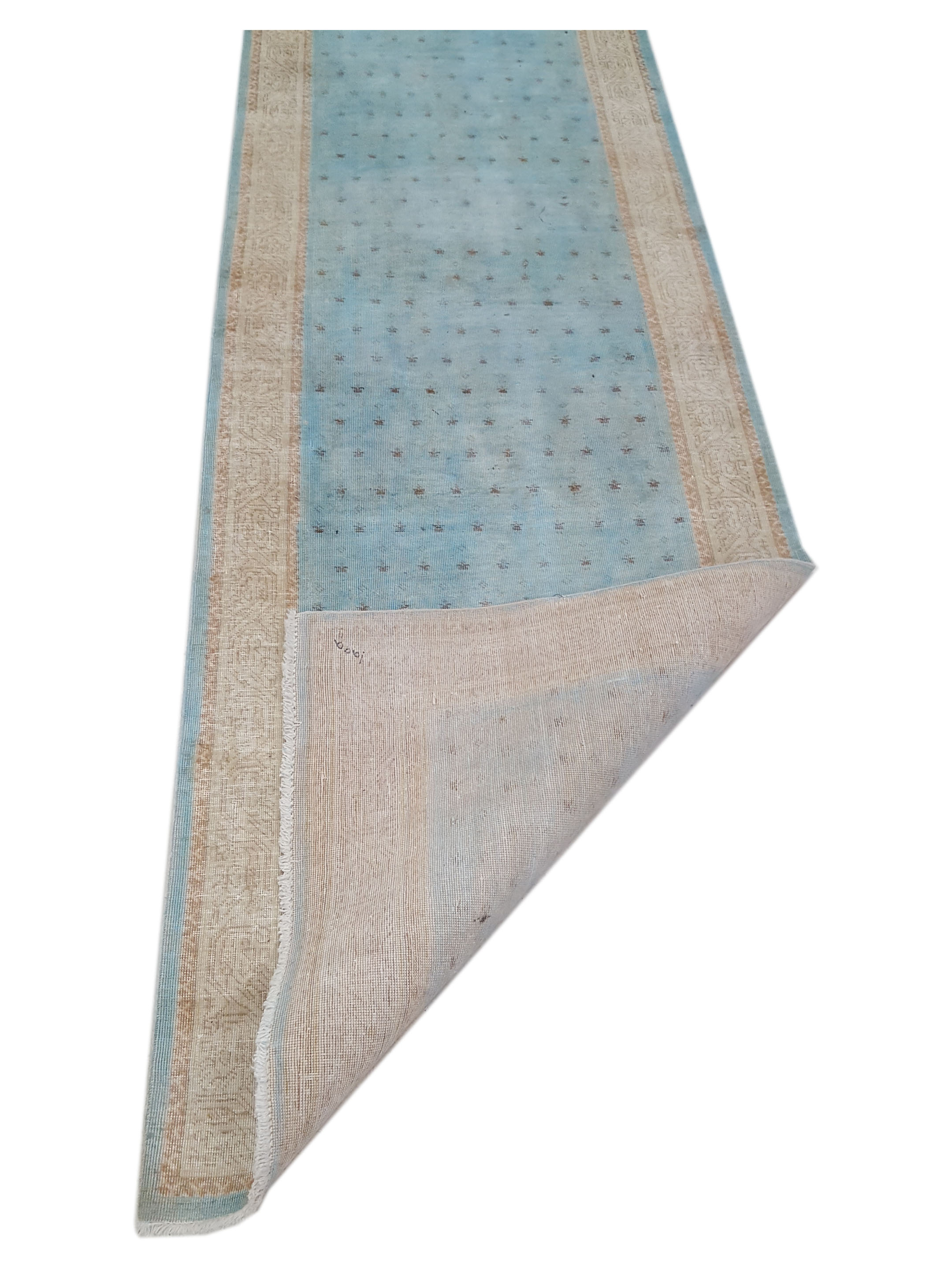 Vintage Hand Knotted Teal 3x16 - Image 3 of 6