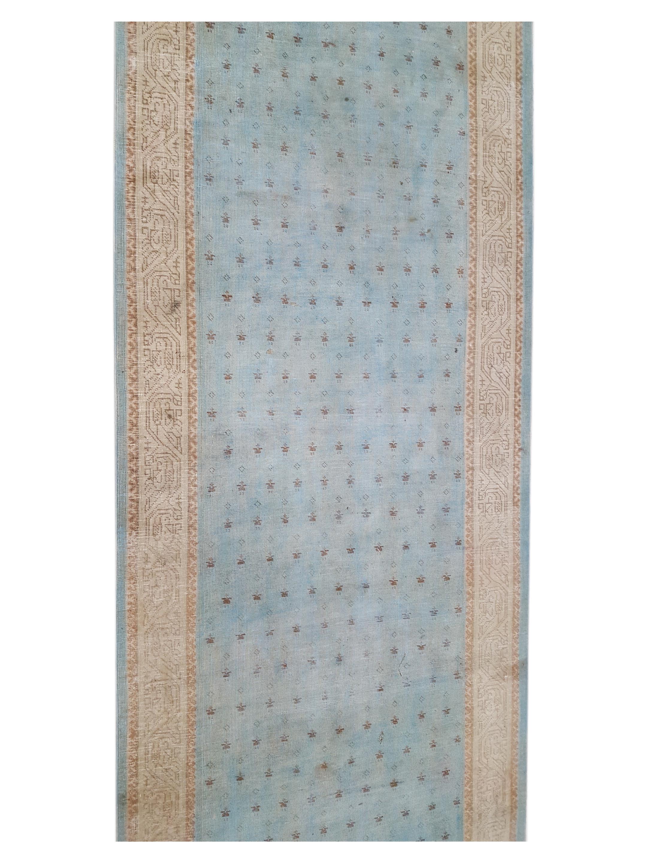 Vintage Hand Knotted Teal 3x16 - Image 5 of 6