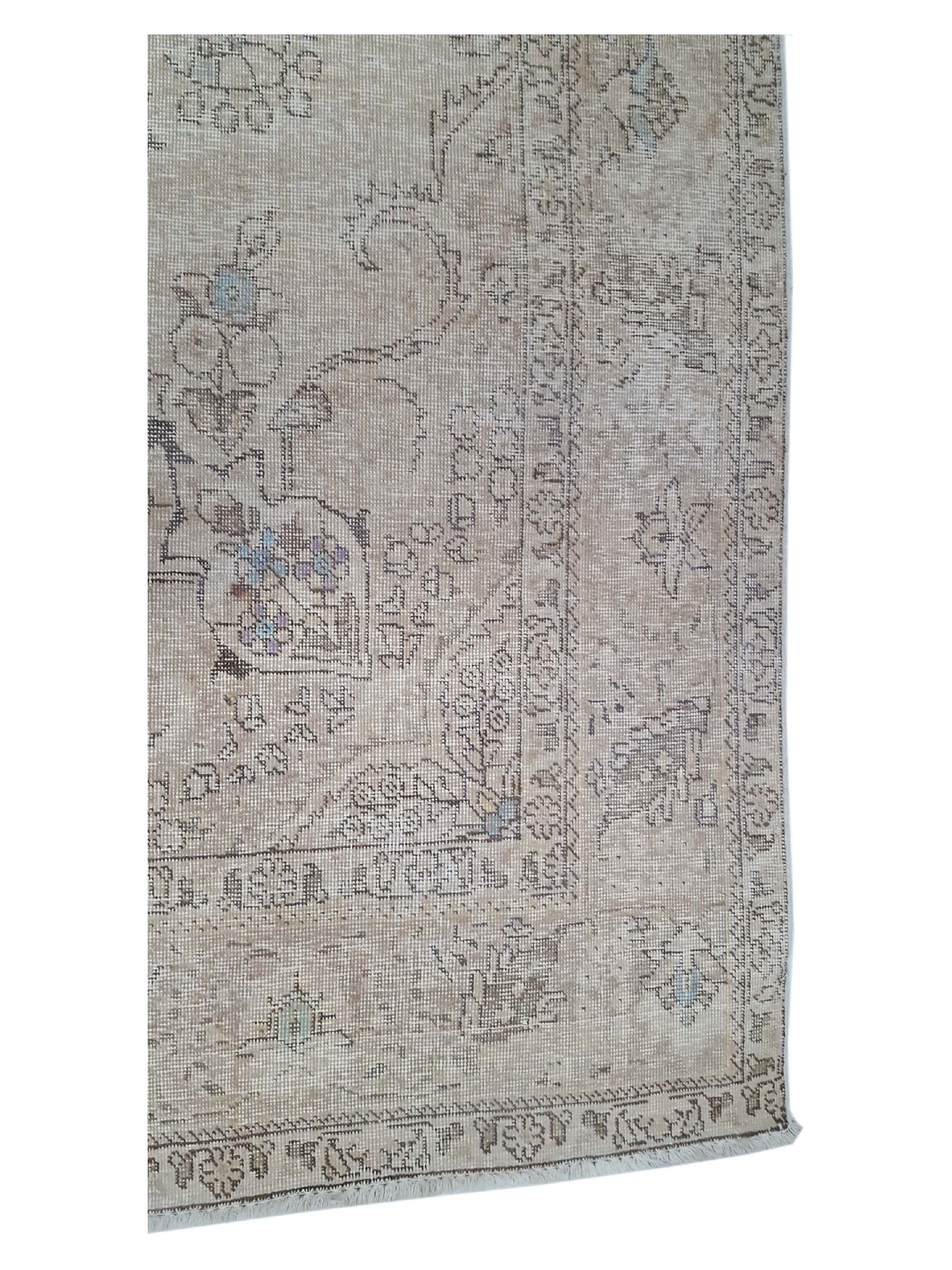 Vintage Hand Knotted Beige 7x10 - Image 4 of 6