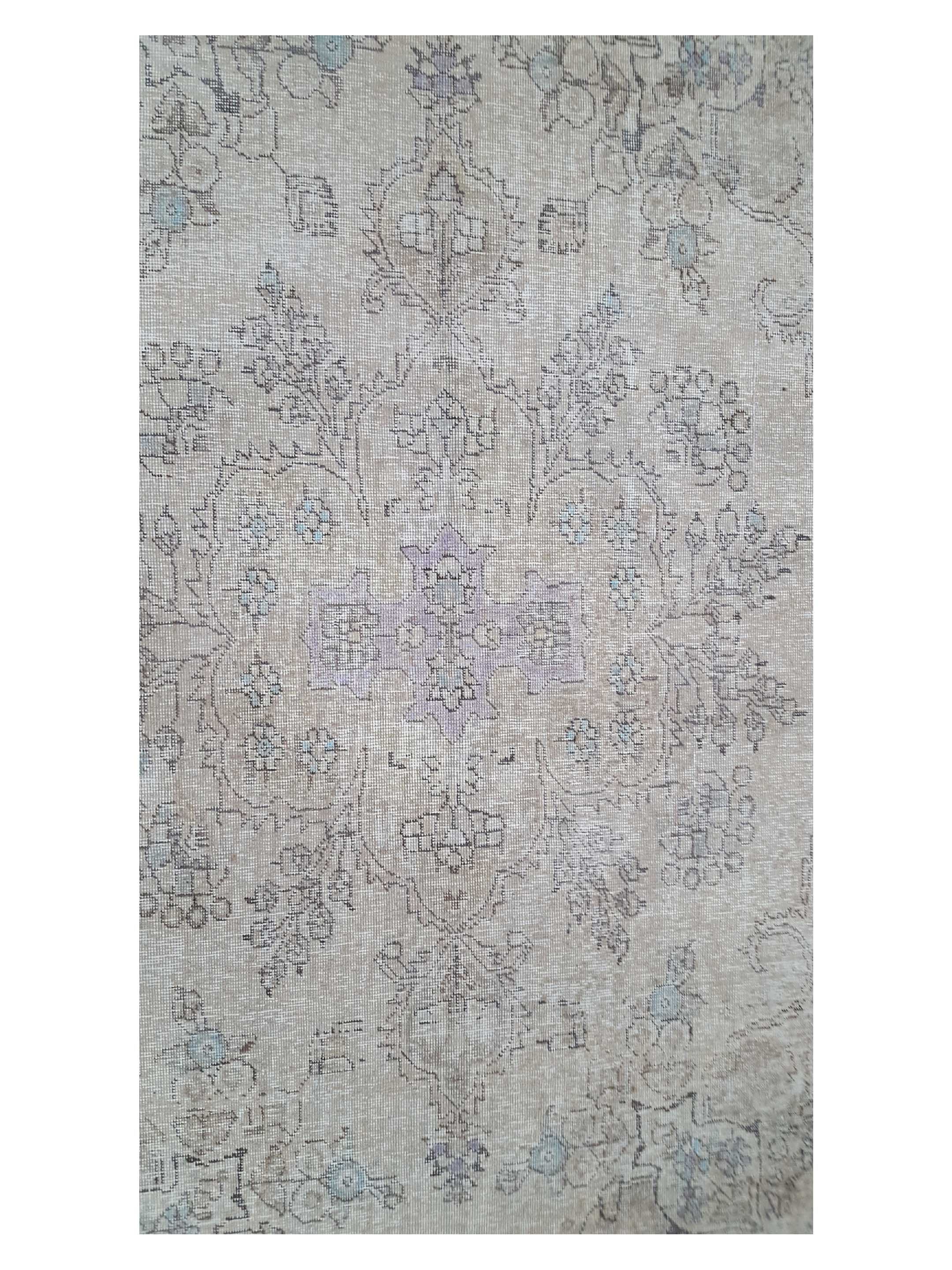 Vintage Hand Knotted Beige 7x10 - Image 5 of 6