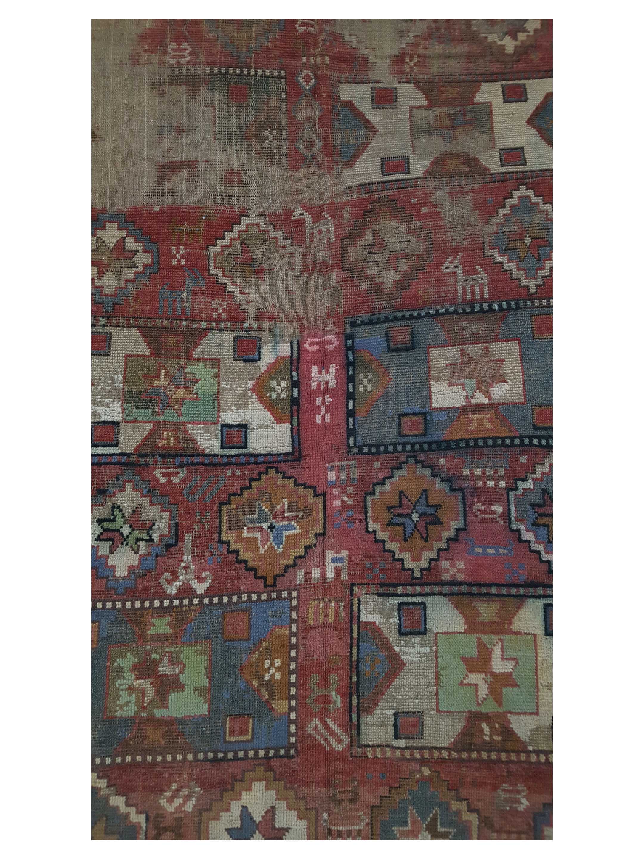 Antique Kazak Brick 5x7 - Image 5 of 6