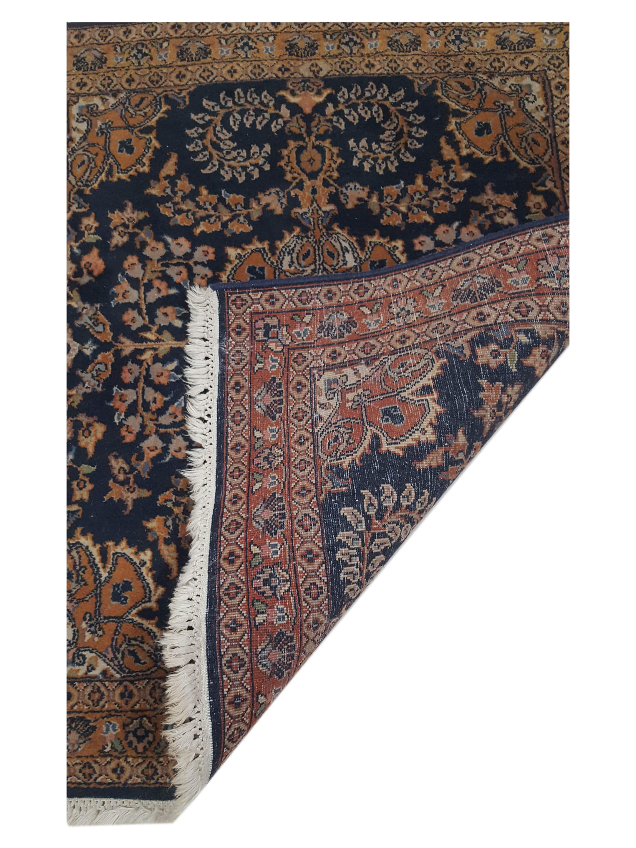 Sarouk Hand Knotted Navy 3x3 - Image 3 of 6