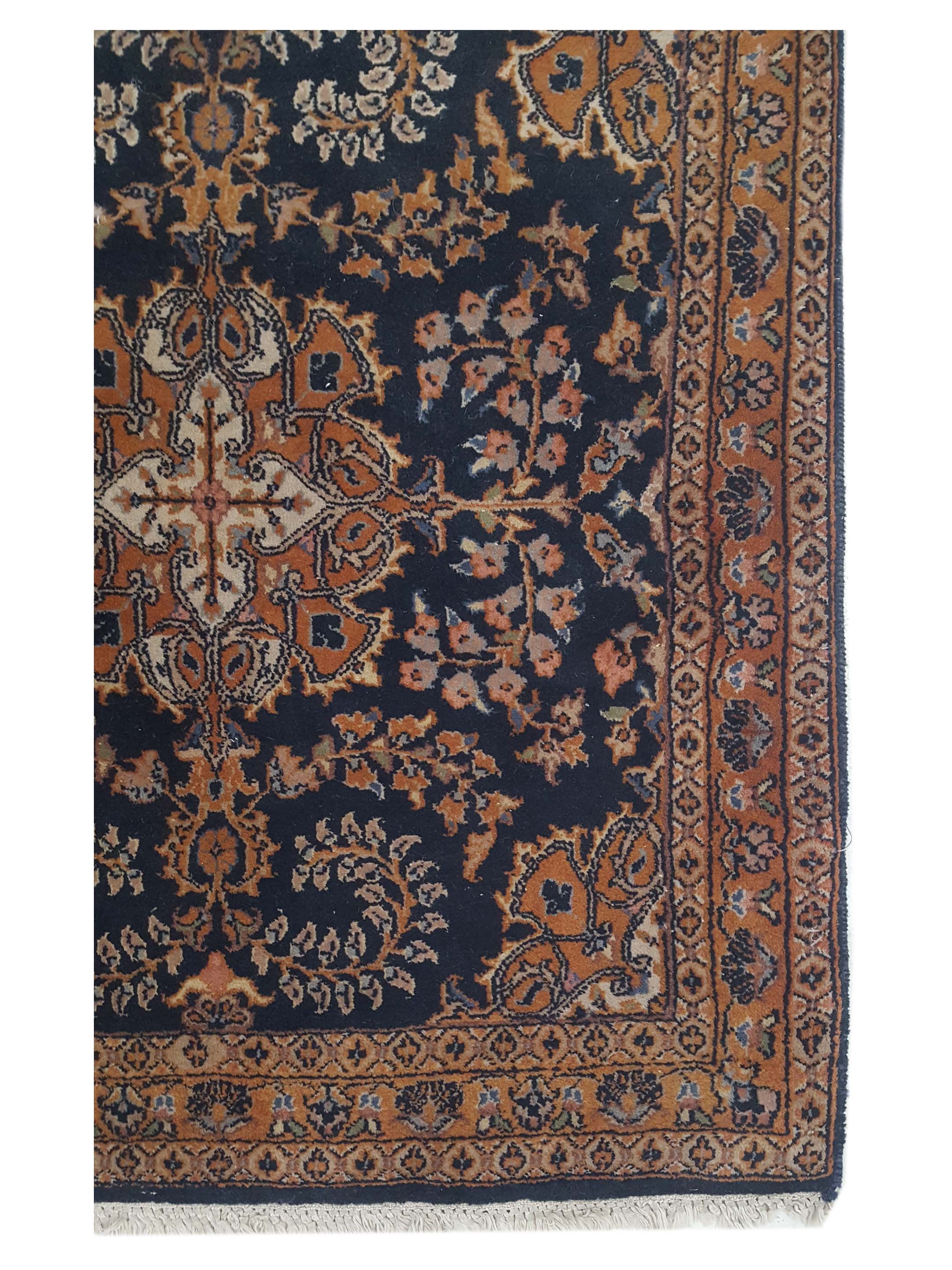 Sarouk Hand Knotted Navy 3x3 - Image 4 of 6