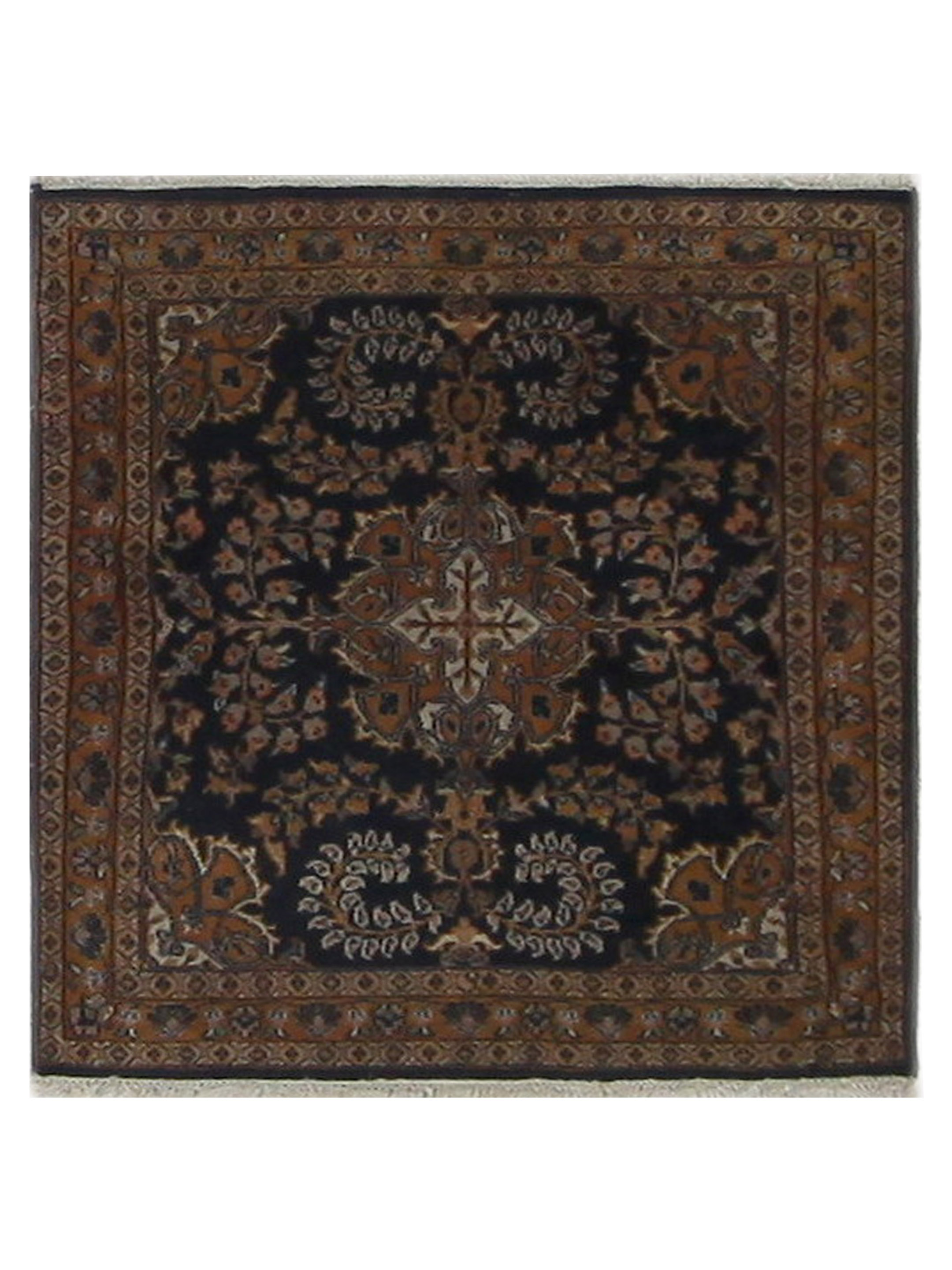 Sarouk Hand Knotted Navy 3x3