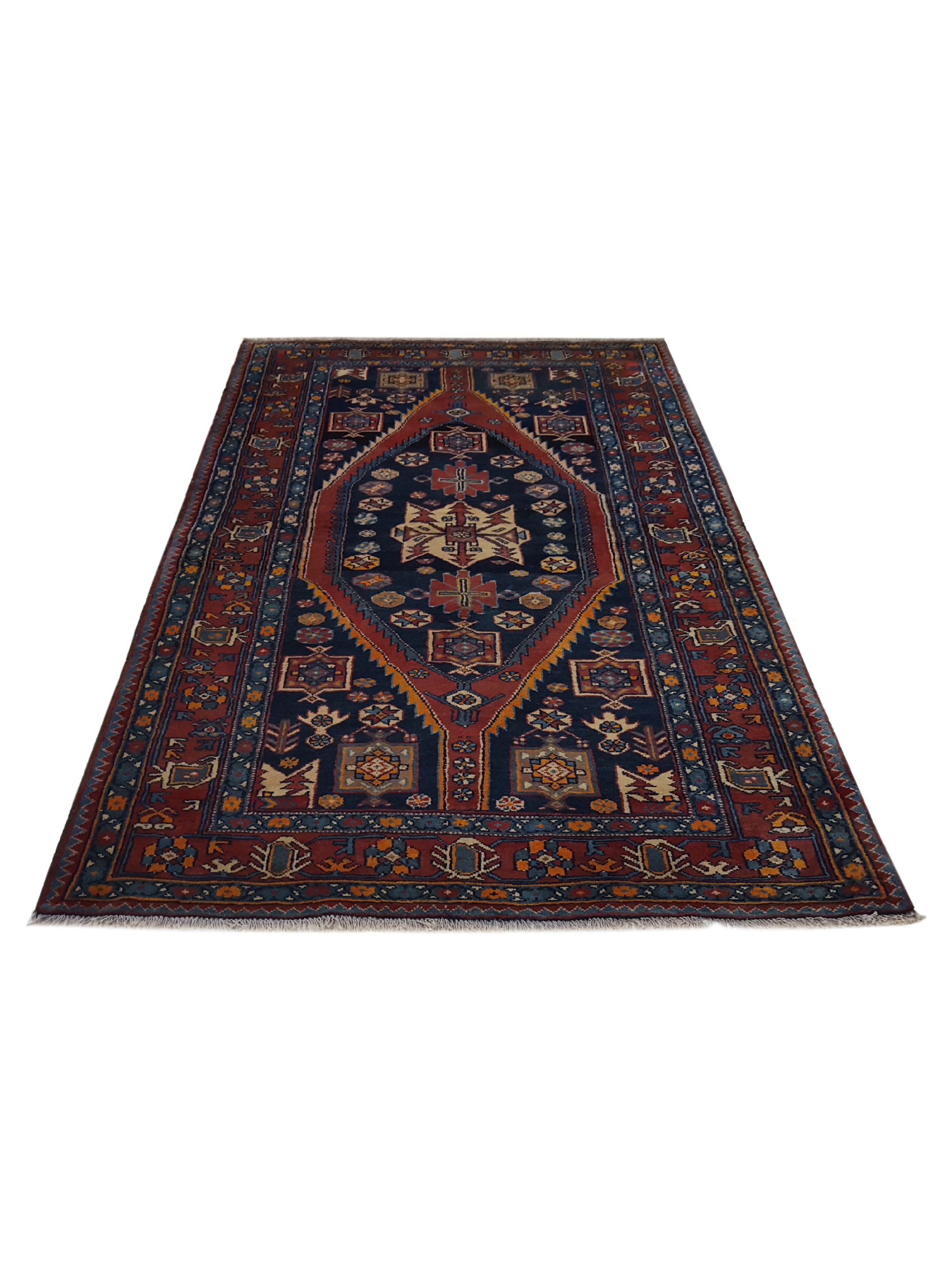 Hamadan Hand Knotted Navy 5x7 - Image 2 of 6