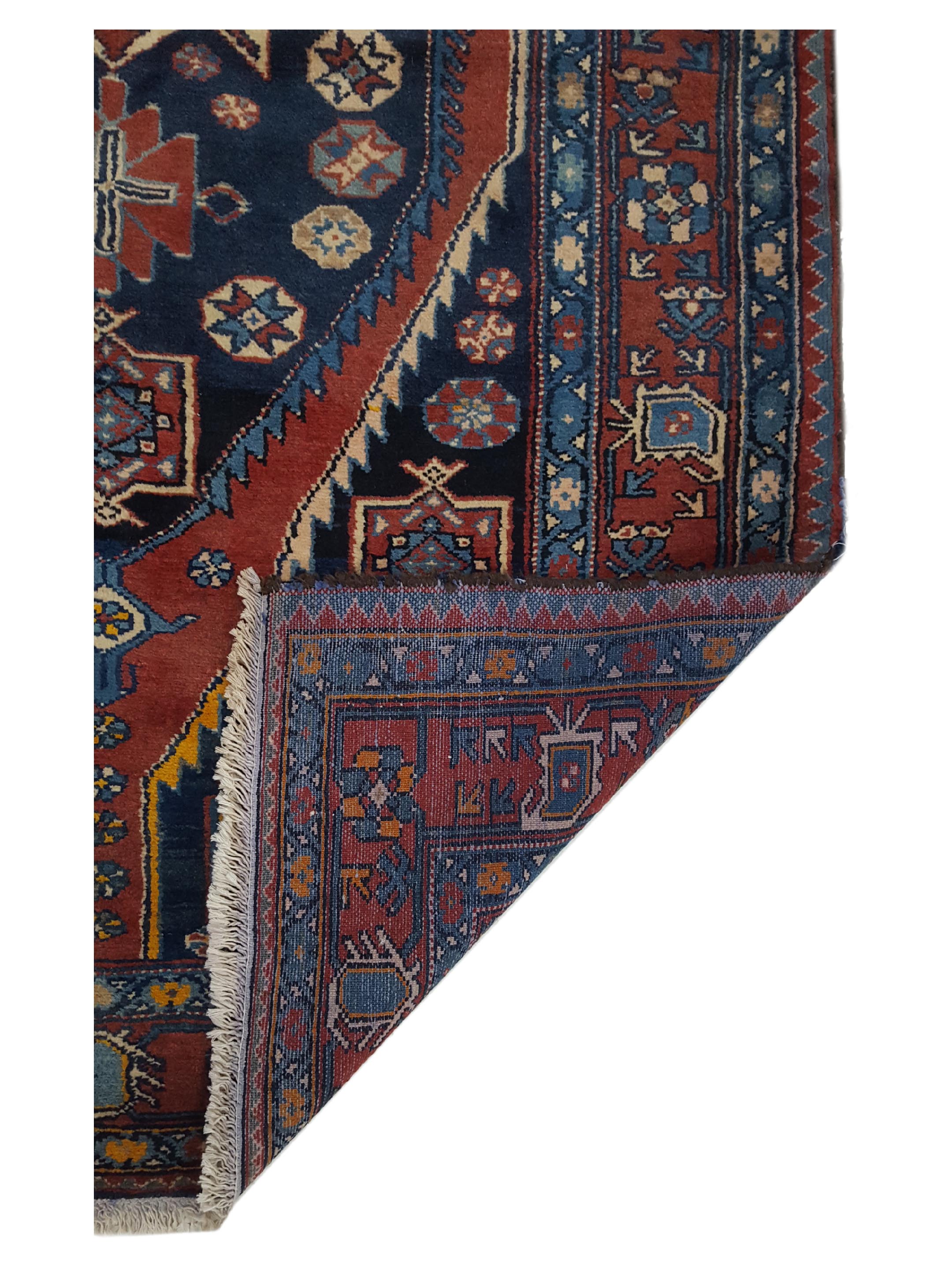 Hamadan Hand Knotted Navy 5x7 - Image 3 of 6
