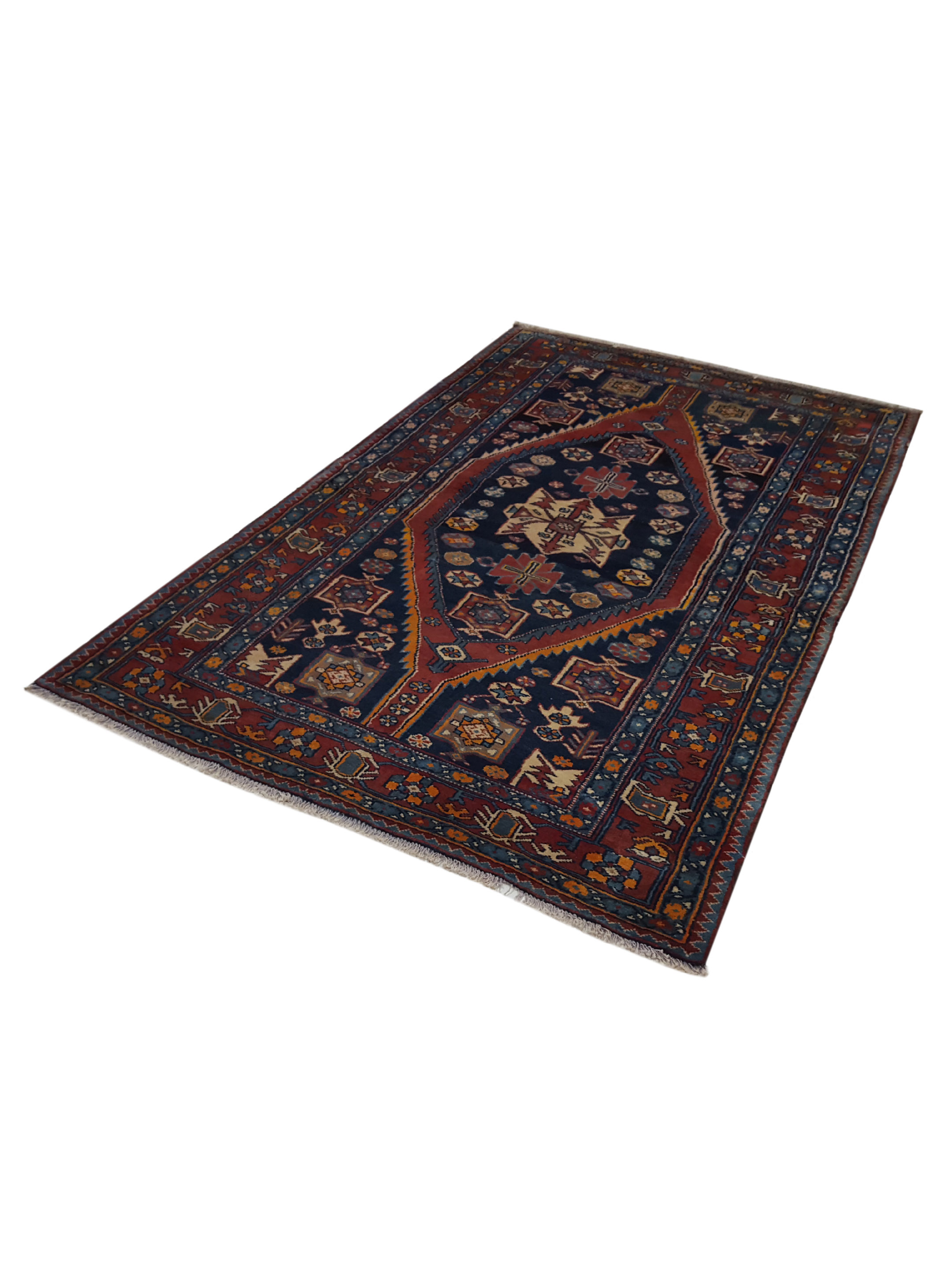 Hamadan Hand Knotted Navy 5x7 - Image 6 of 6