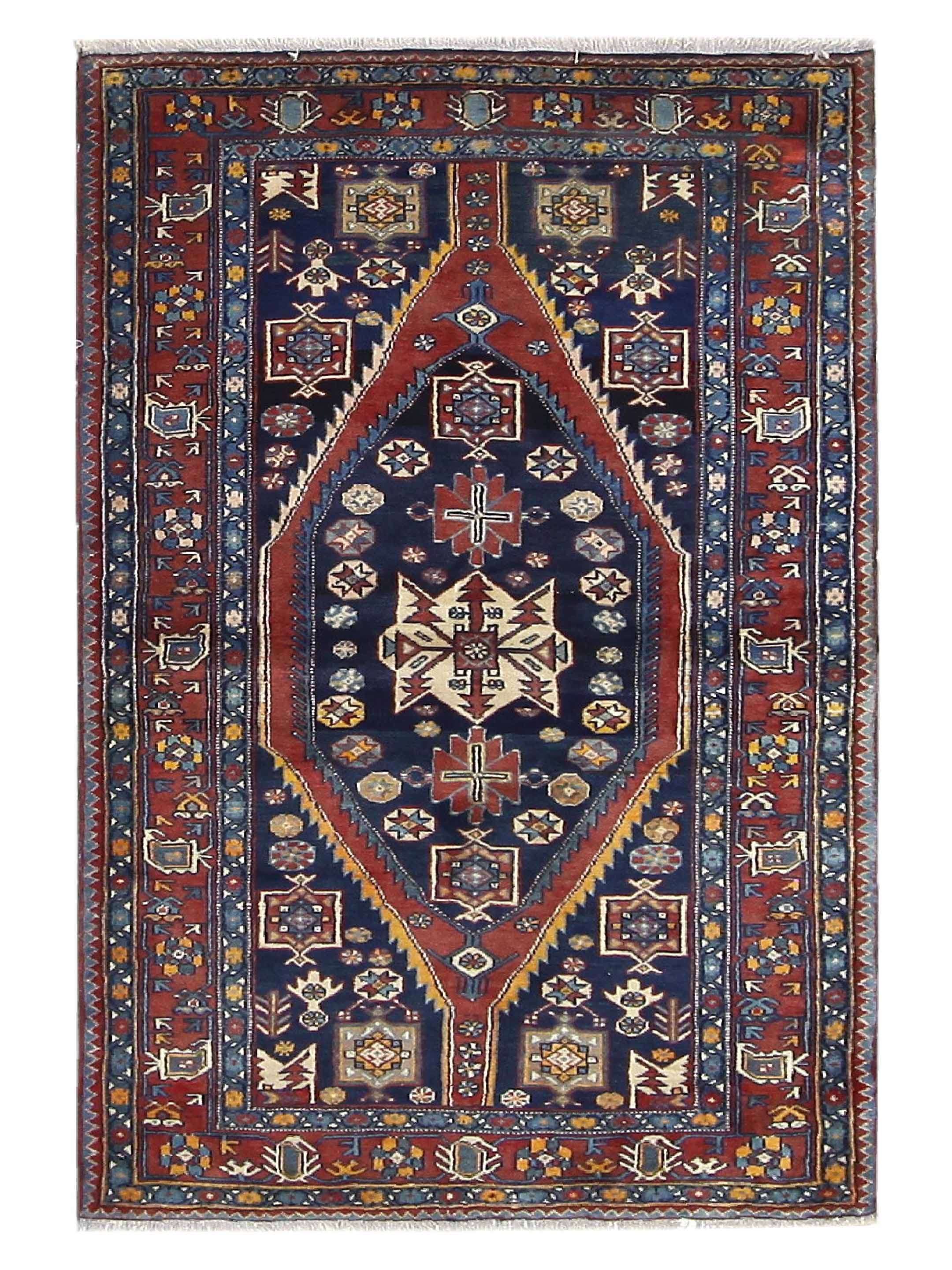 Hamadan Hand Knotted Navy 5x7