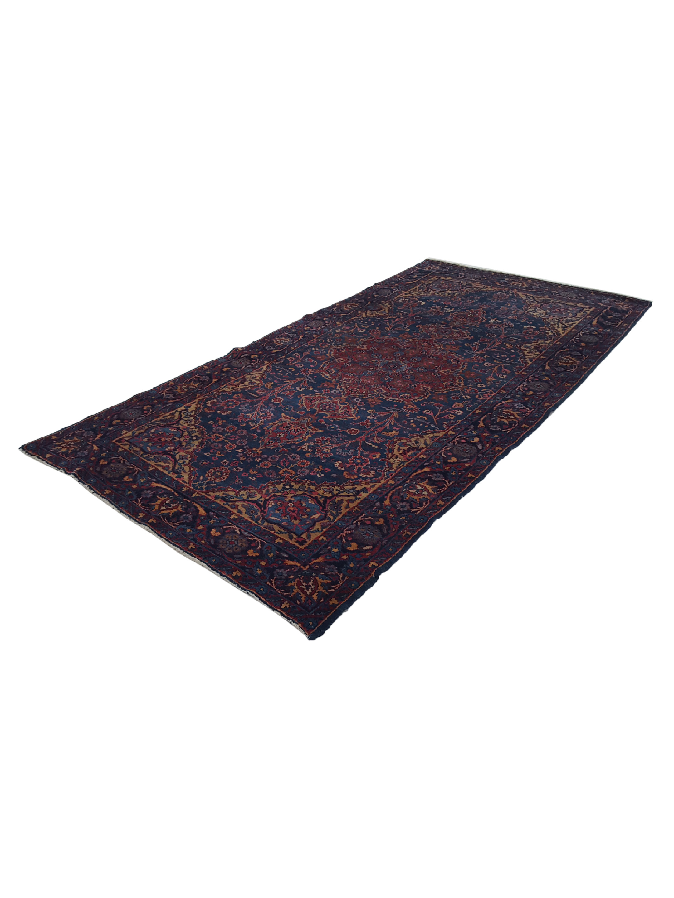 Antique Kerman Blue 5x10 - Image 6 of 6