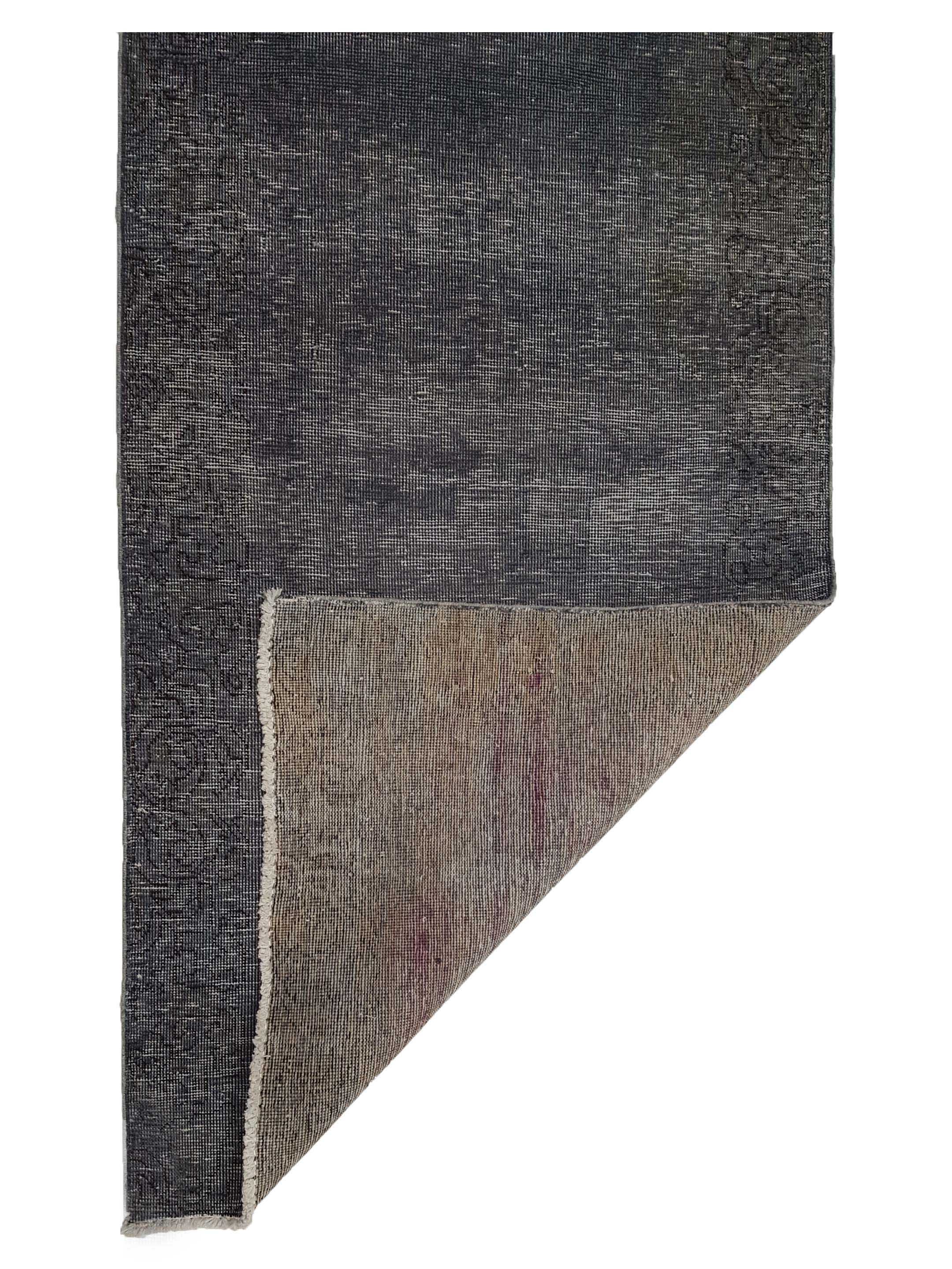 Overdyed Hand Knotted Grey 3x19 - Image 2 of 2